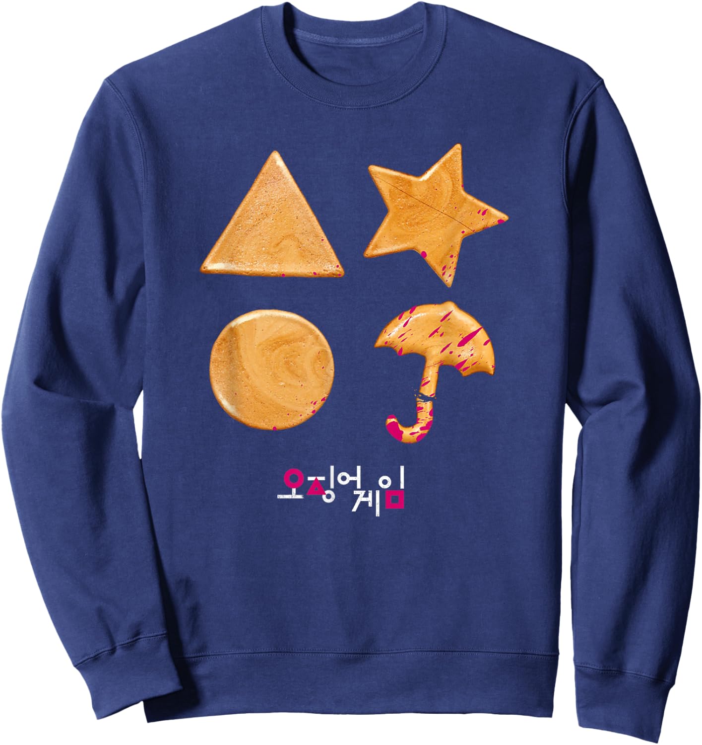 Squid Game Sugar Honey Combs Blood Cookies Sweatshirt - Sweatshirt | Navy