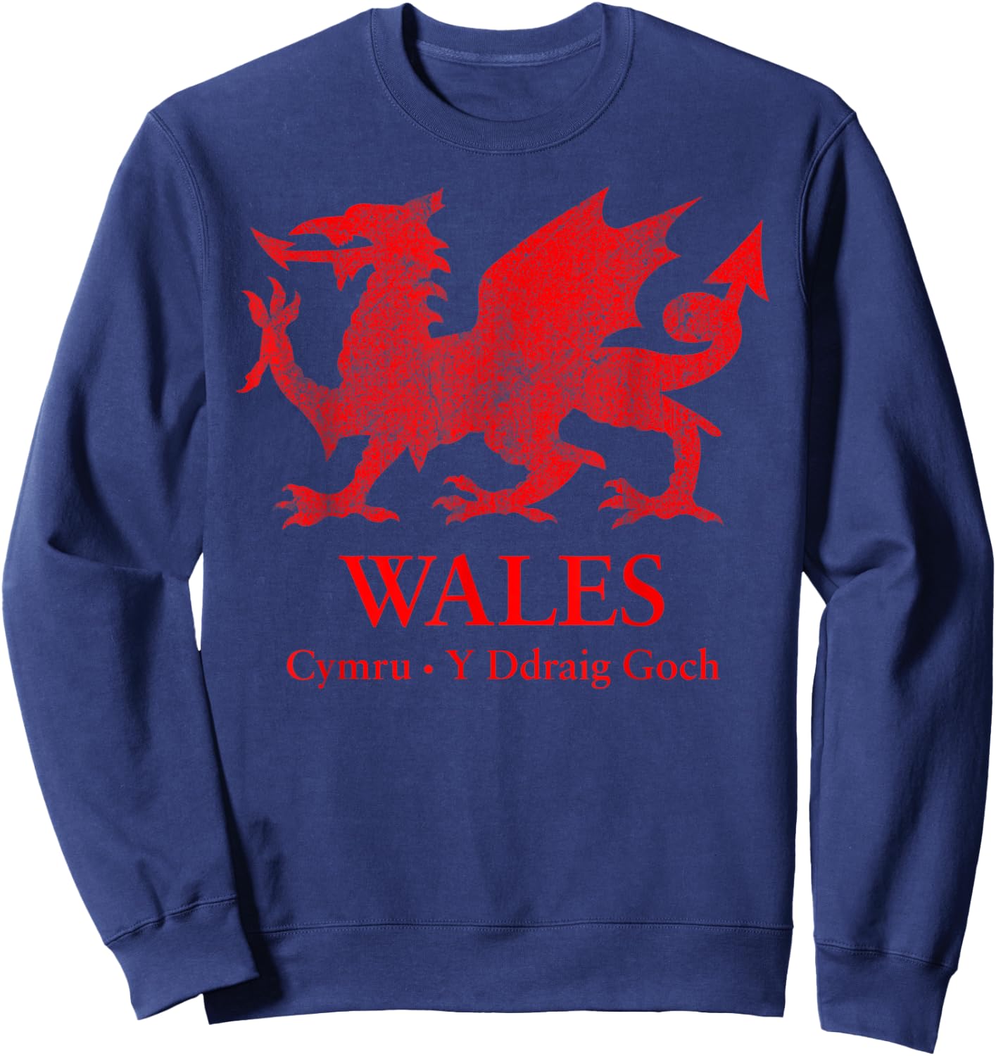 Welsh flag dragon Cymru heraldry flag of Wales St Davids Day Sweatshirt - Sweatshirt | Navy