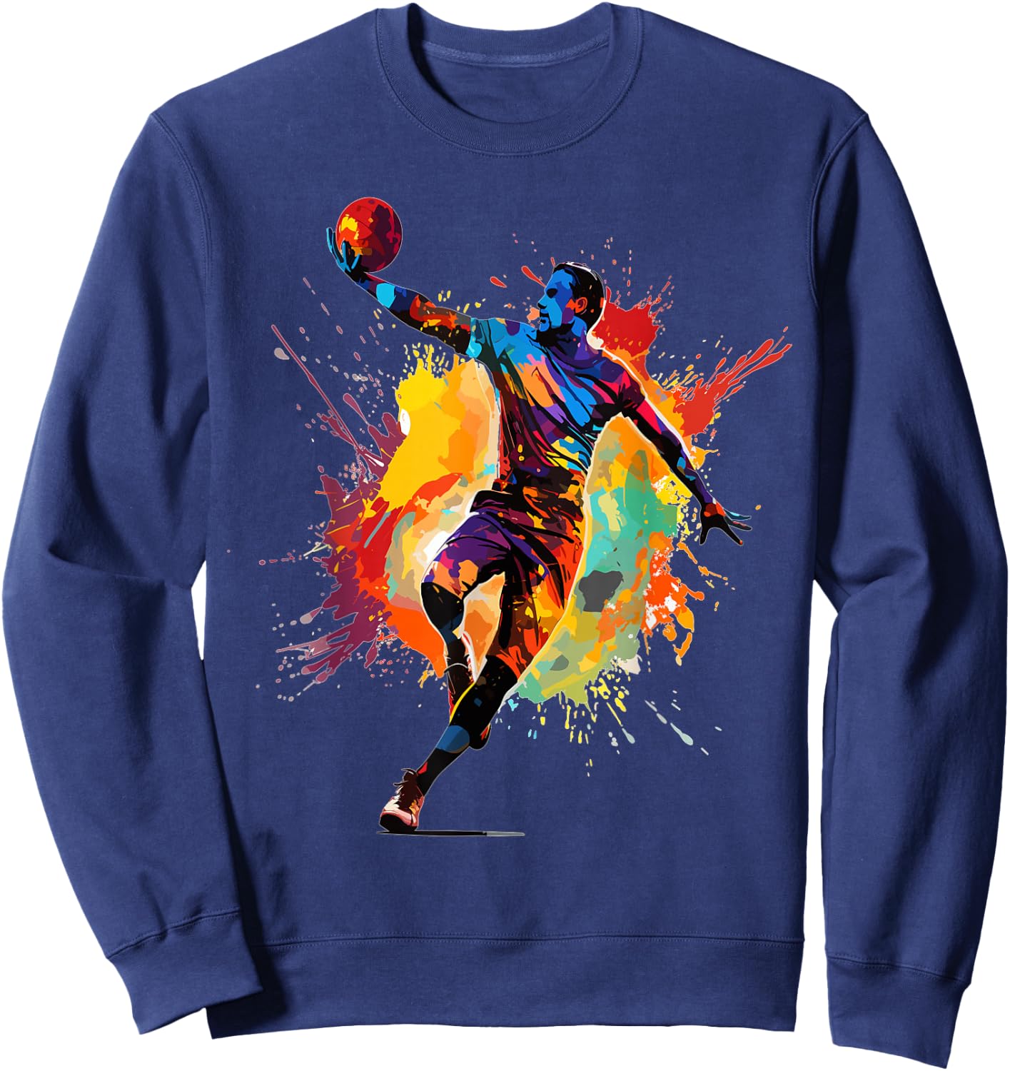 Handball player paint splash Men's handball Sweatshirt - Sweatshirt | Navy