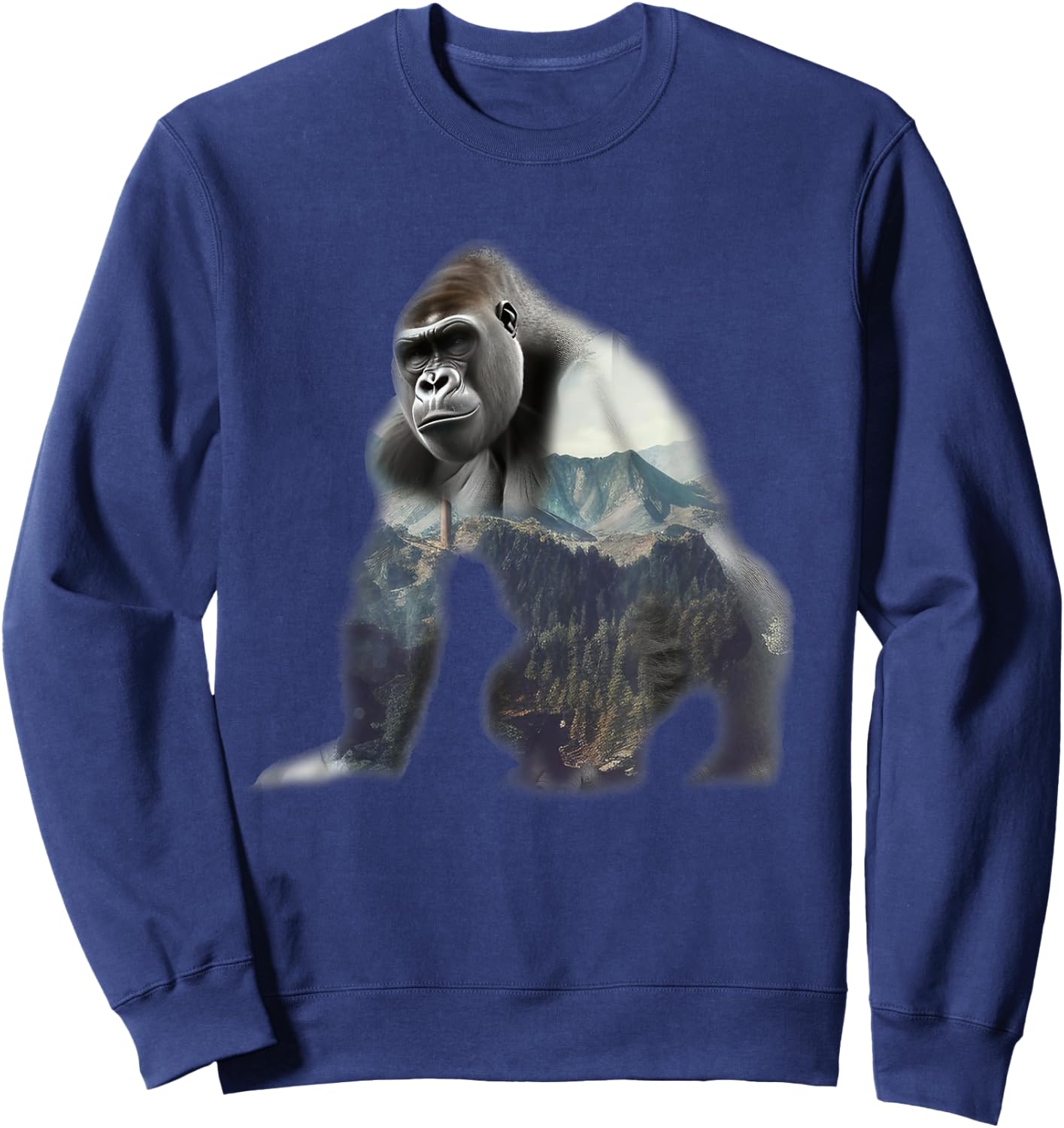 Gorilla Ape Silverback Primate Nature Jungle Sweatshirt - Sweatshirt | Navy