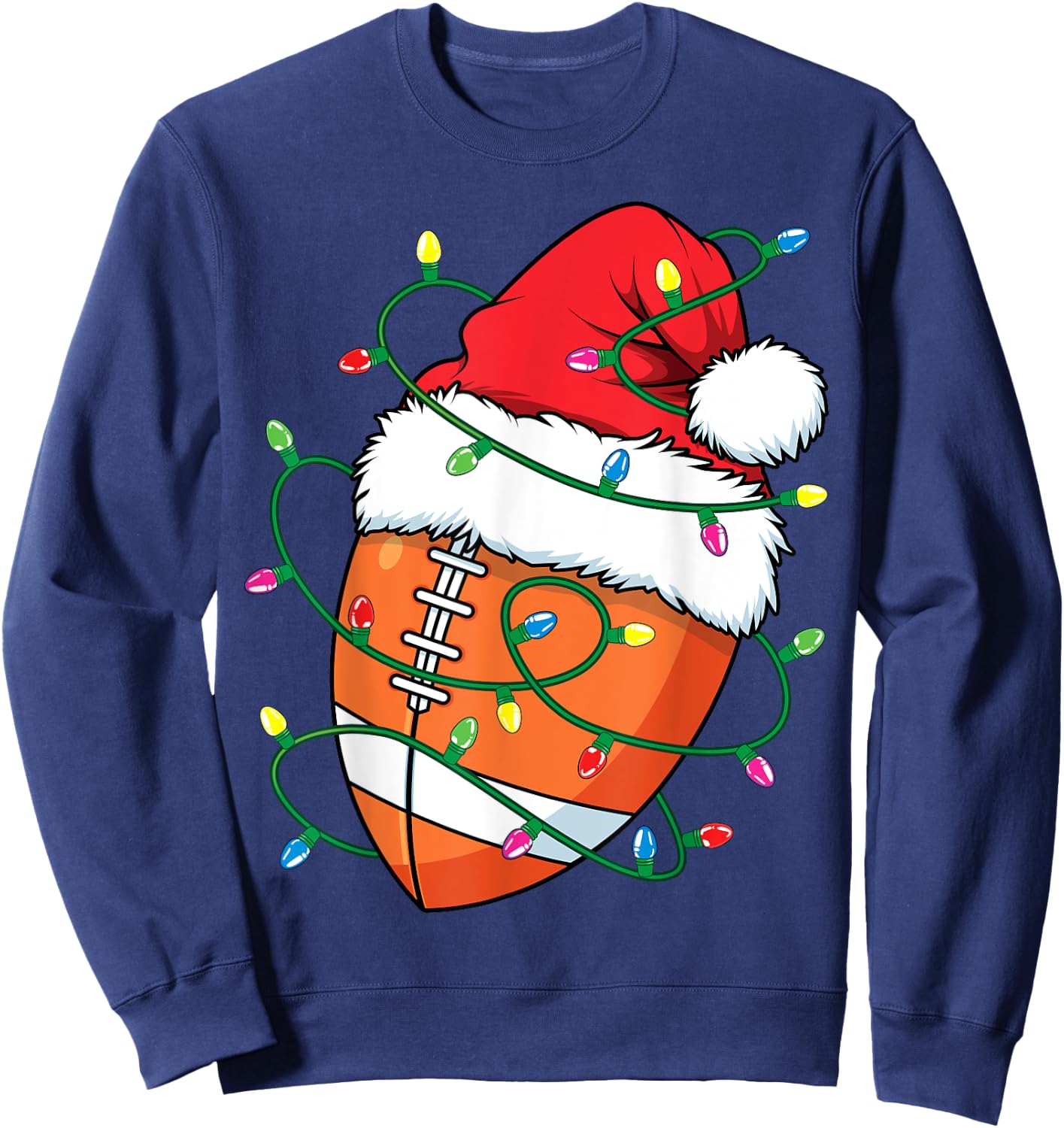 Santa Sports Design Boys Christmas Football Player Sweatshirt - Sweatshirt | Navy