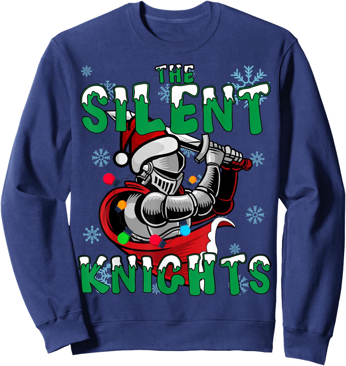 Christmas Run 5K Silent Knights Holiday Team Running Outfit Sweatshirt - Sweatshirt | Navy