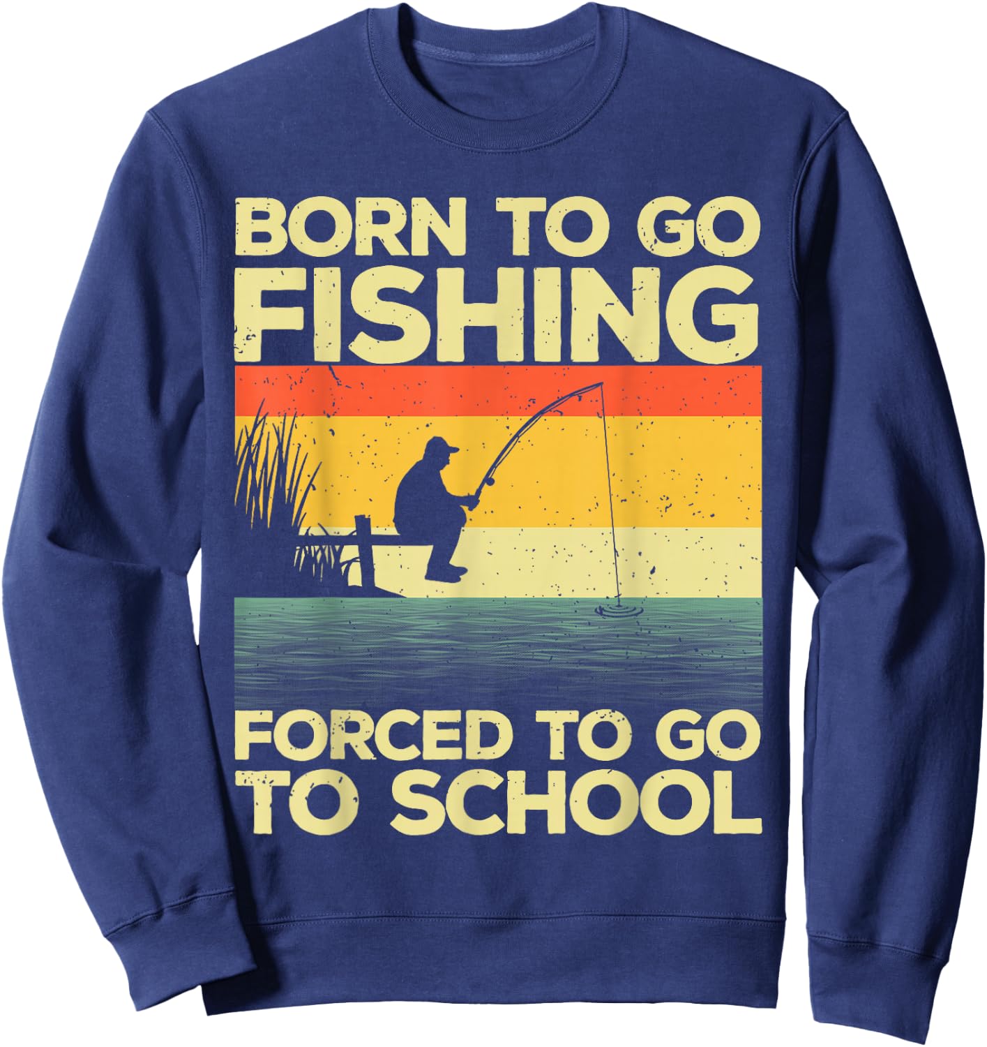 Cool Fishing Women Kids Bass Fishing Fisherman Fish Small Sweatshirt - Sweatshirt | Navy