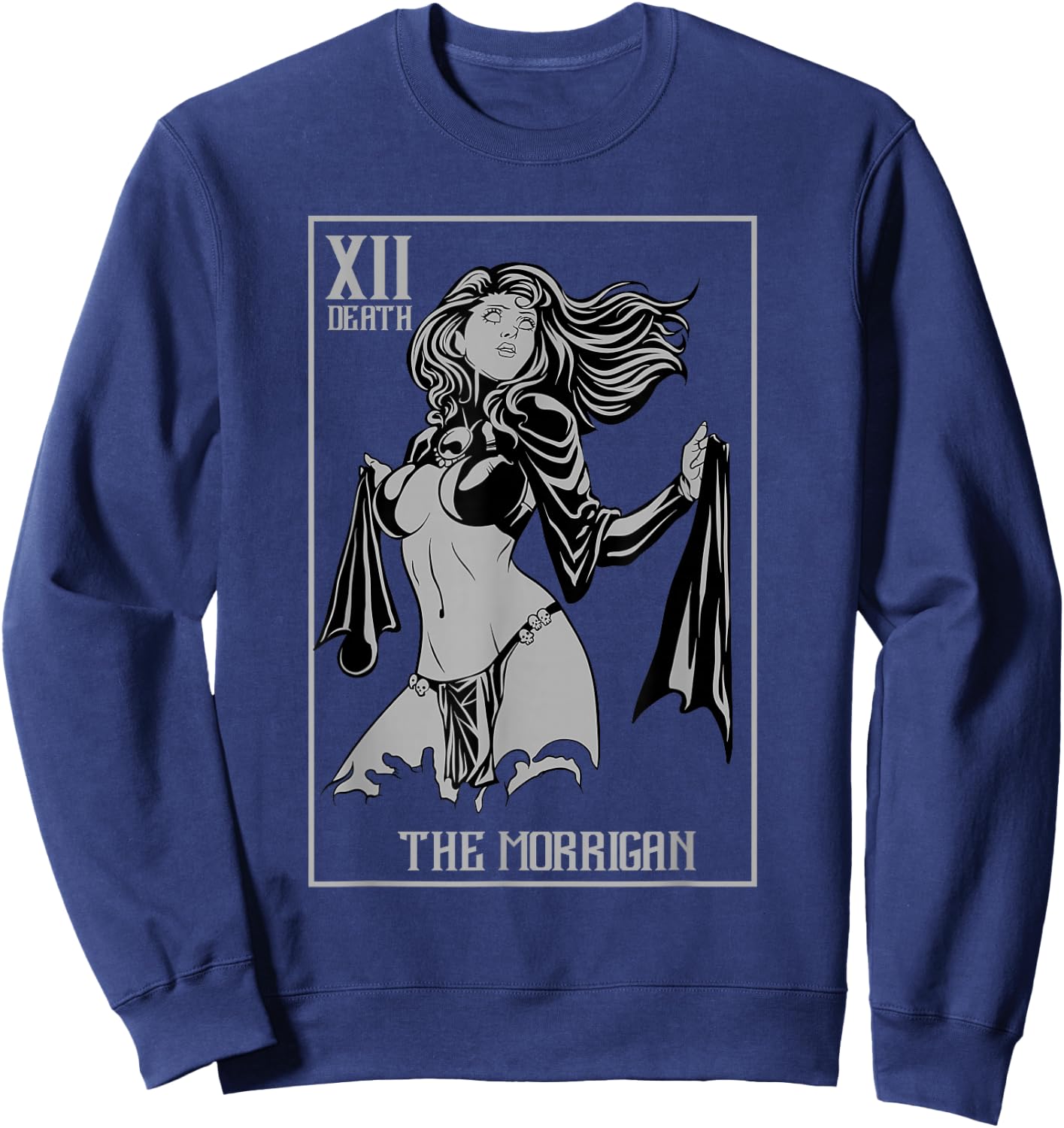 The Morrigan Celtic Goddess Witch Tarot Card Ireland Pagan Sweatshirt - Sweatshirt | Navy