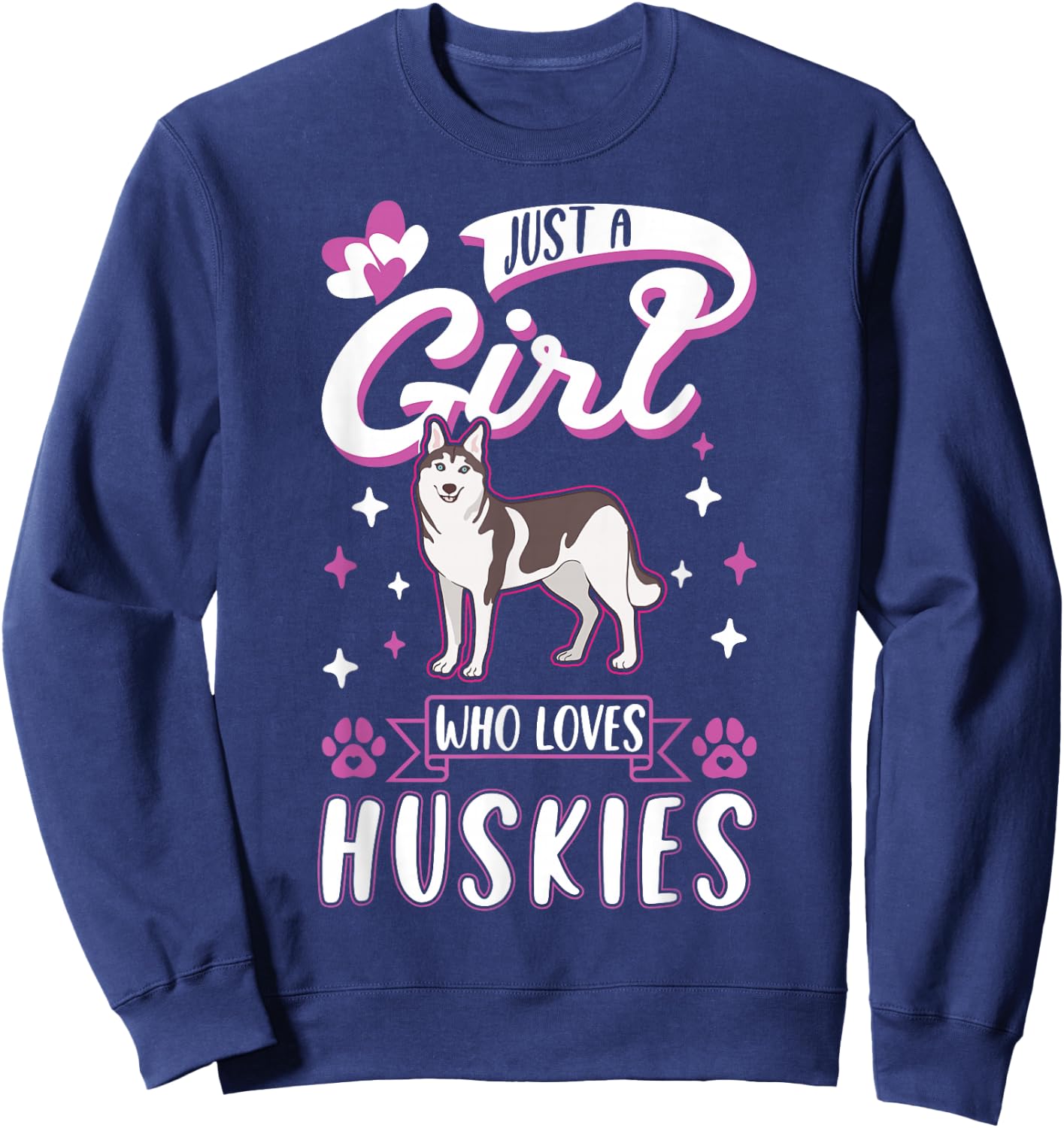 Just a girl who loves Huskies Sweatshirt - Sweatshirt | Navy
