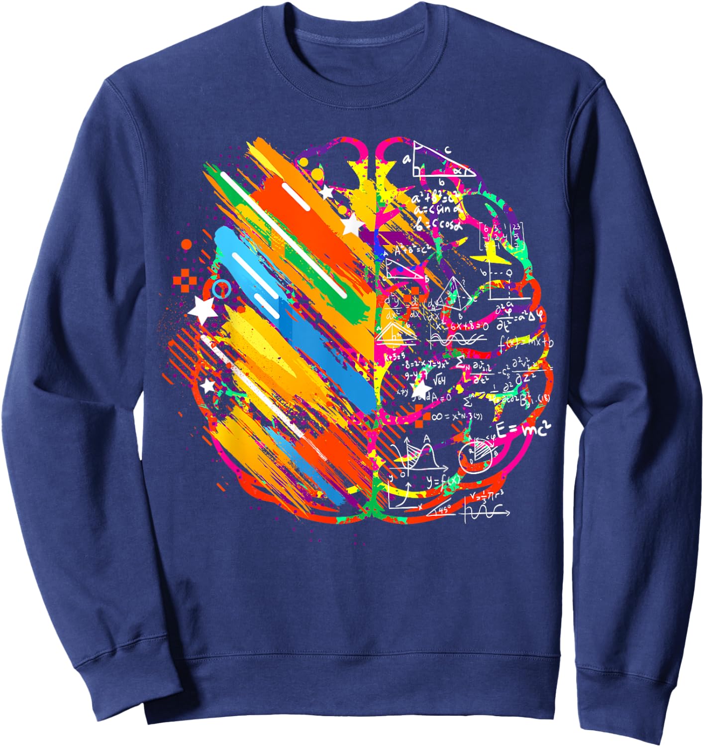 Colorful Brain Art Teacher Artist Painter Student Sweatshirt - Sweatshirt | Navy