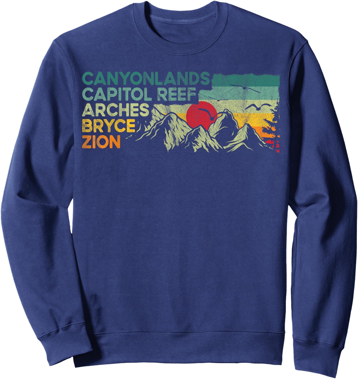 Vintage utah national parks Moab utah mighty five souvenir Sweatshirt - Sweatshirt | Navy