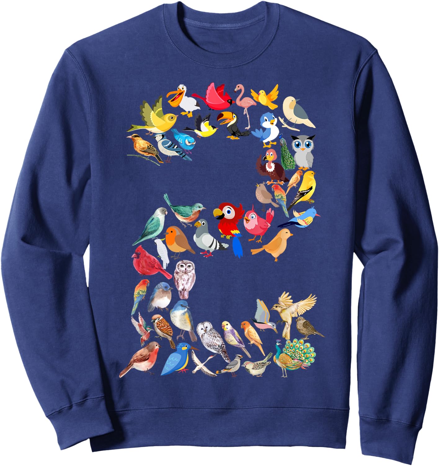 Toddler 2nd Birthday Birds Themed 2 Year Old Kids Bird Lover Sweatshirt - Sweatshirt | Navy