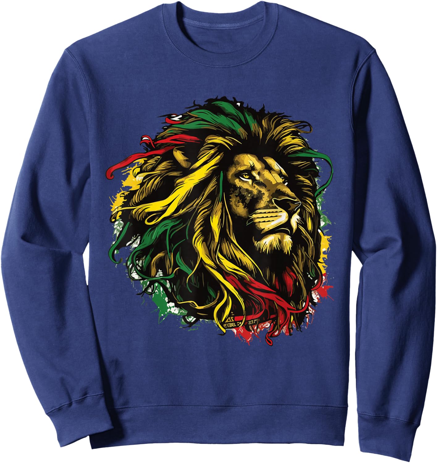 Jamaican Lion Jamaican Rasta Flag Lion of Judah Reggae Music Sweatshirt - Sweatshirt | Navy
