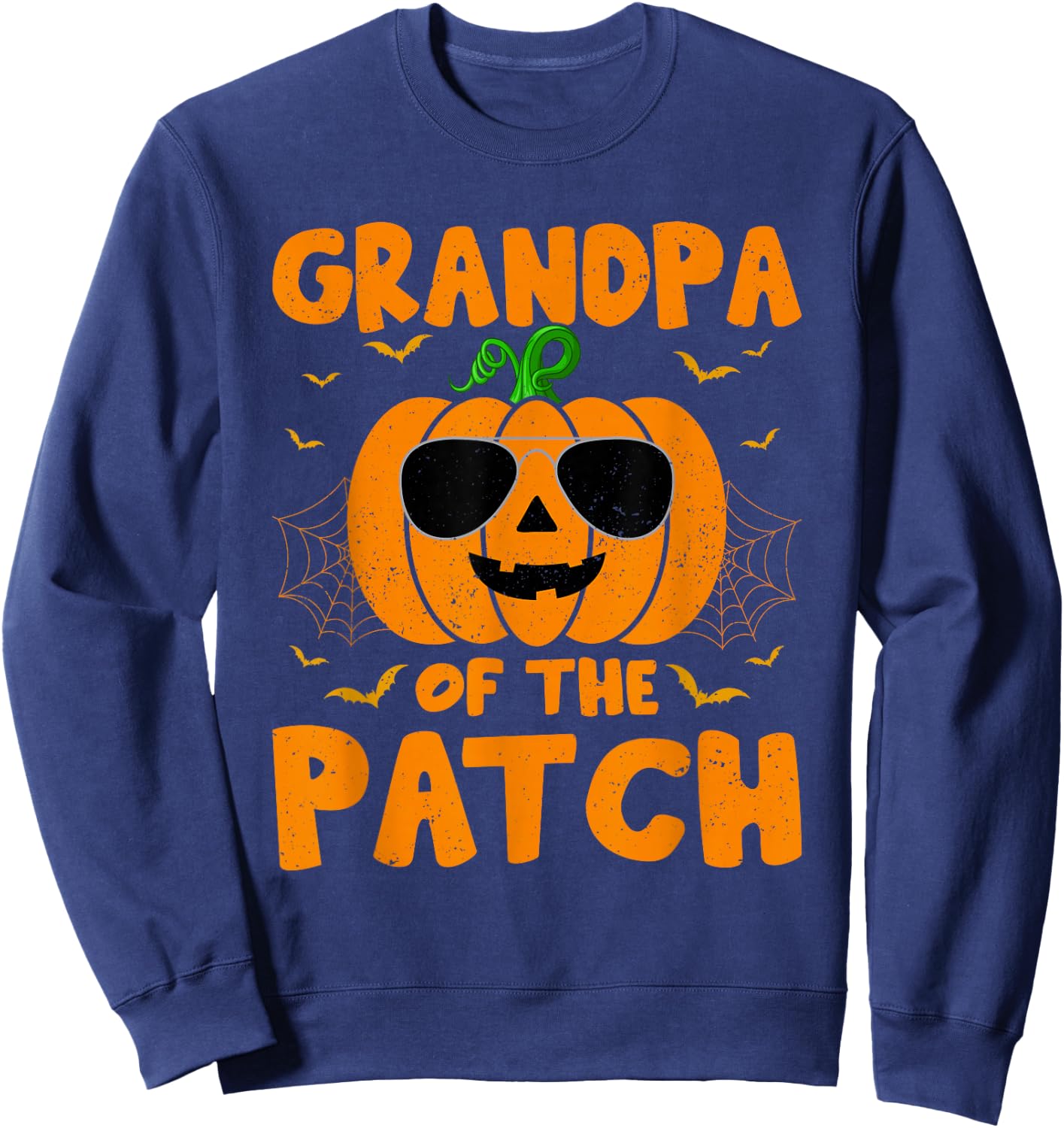 Pumpkin Grandpa Of The Patch Family Group Costume Halloween Sweatshirt - Sweatshirt | Navy