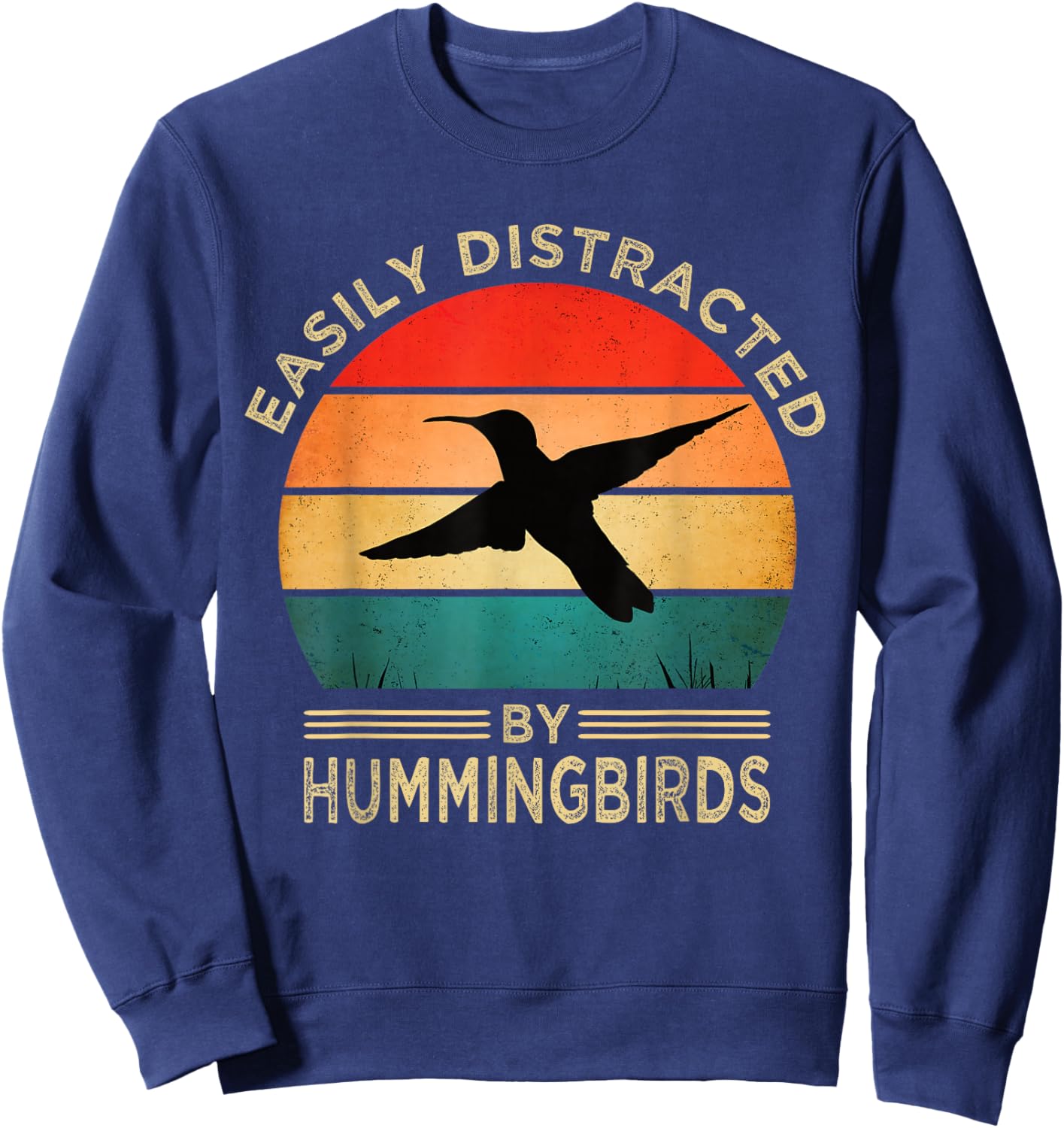 Easily Distracted By Hummingbirds Sweatshirt - Sweatshirt | Navy