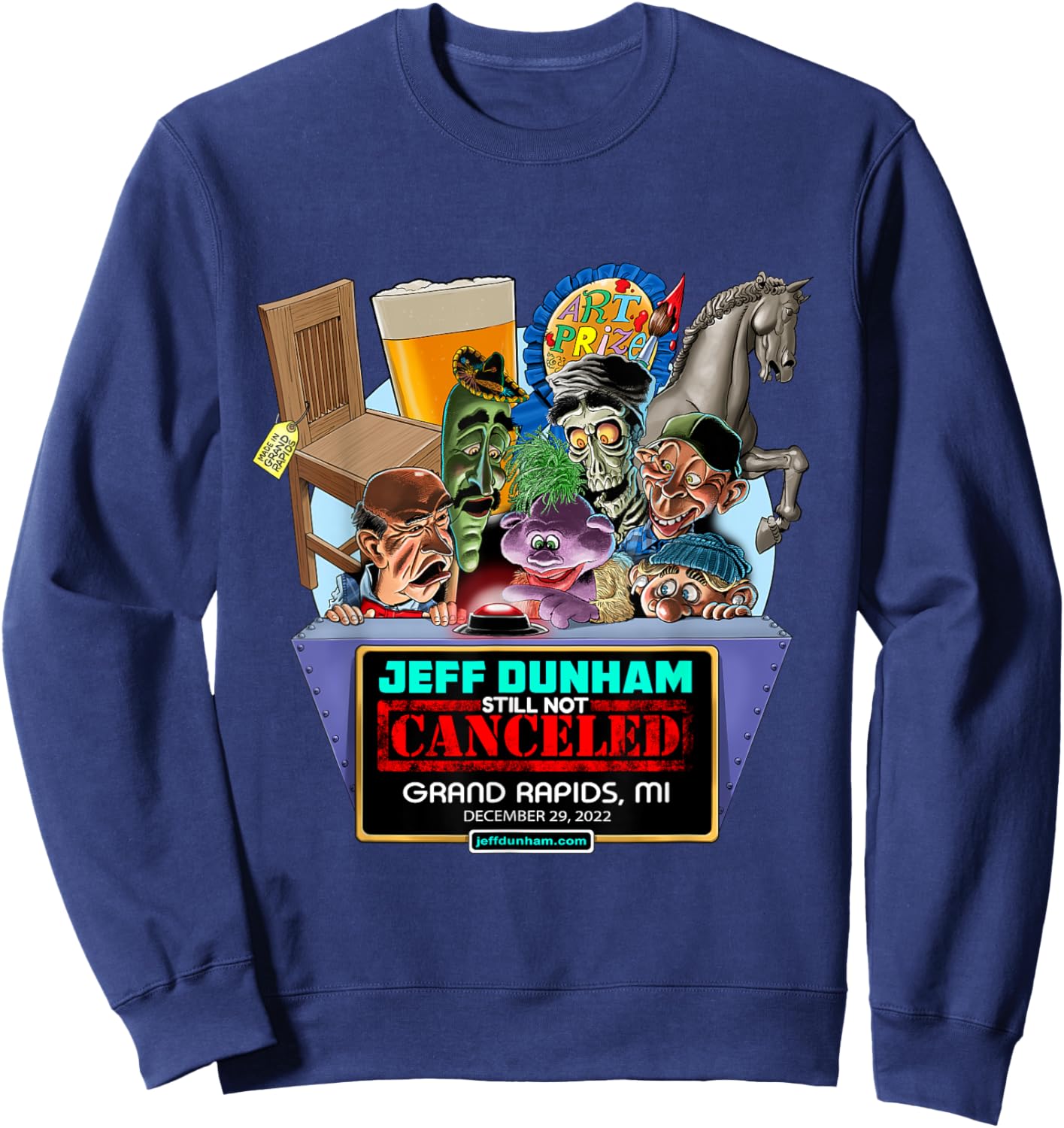 Jeff Dunham Grand Rapids, MI (2022) Sweatshirt - Sweatshirt | Navy