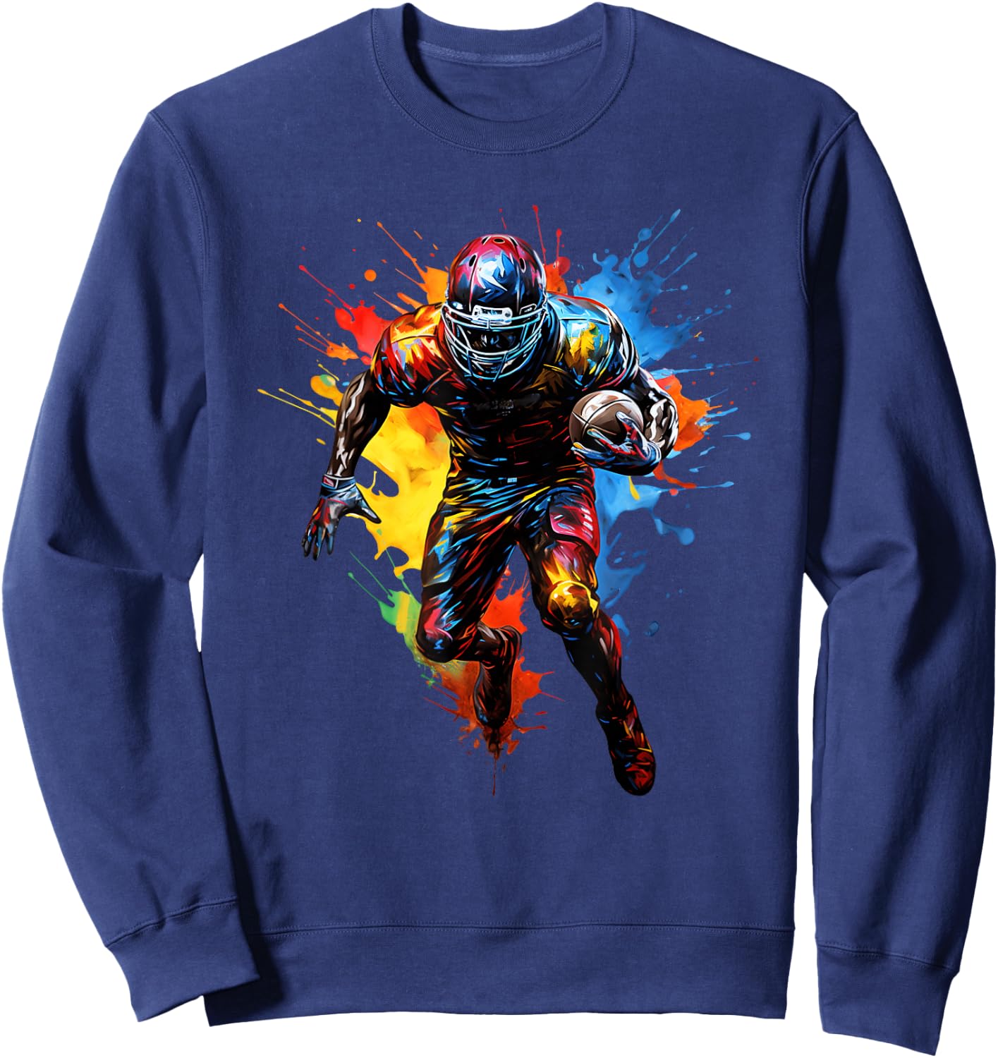 American Football Player Paint Sweatshirt - Sweatshirt | Navy