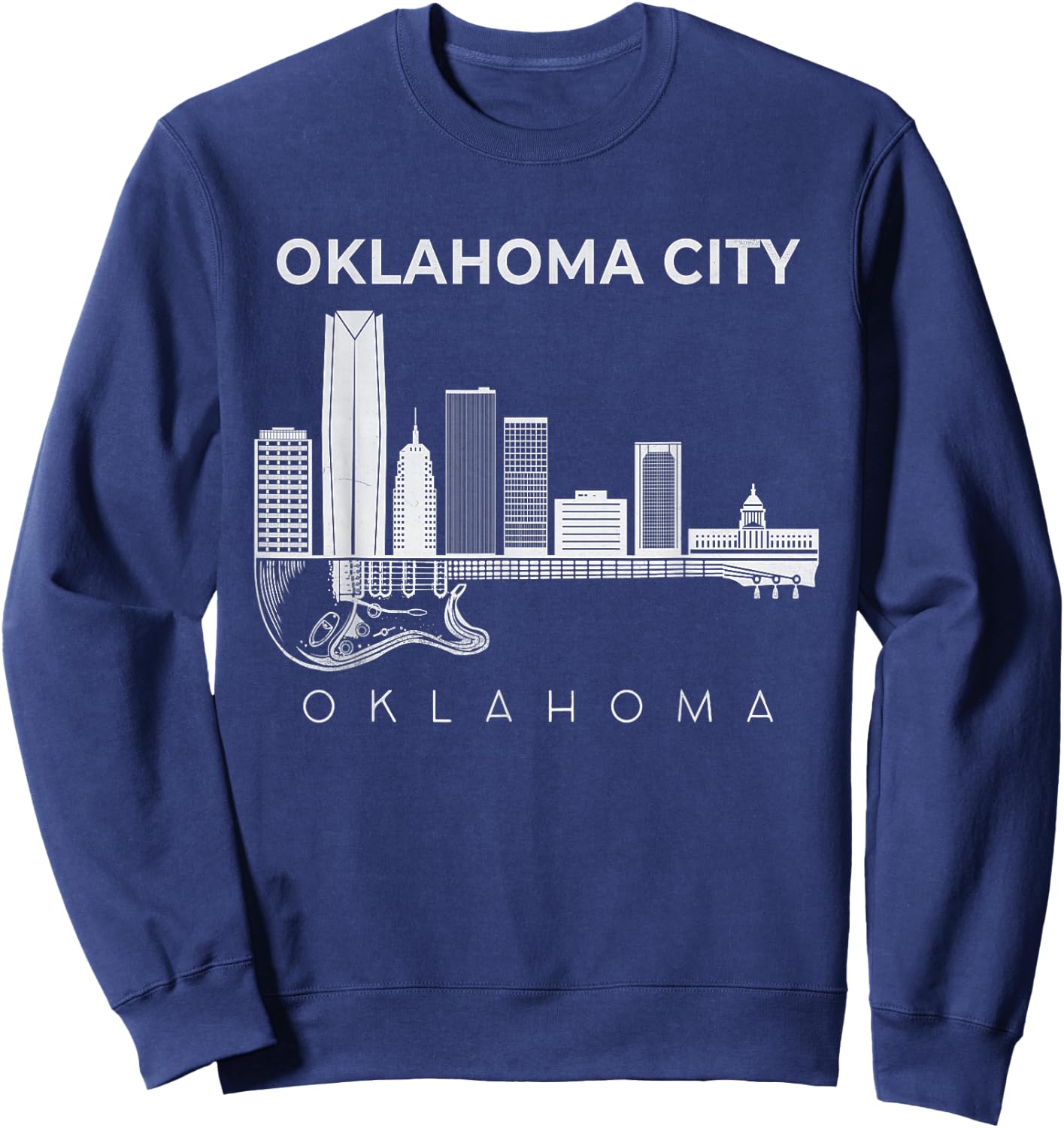 Oklahoma Souvenir Men Music Guitar Souvenir Oklahoma City Sweatshirt - Sweatshirt | Navy