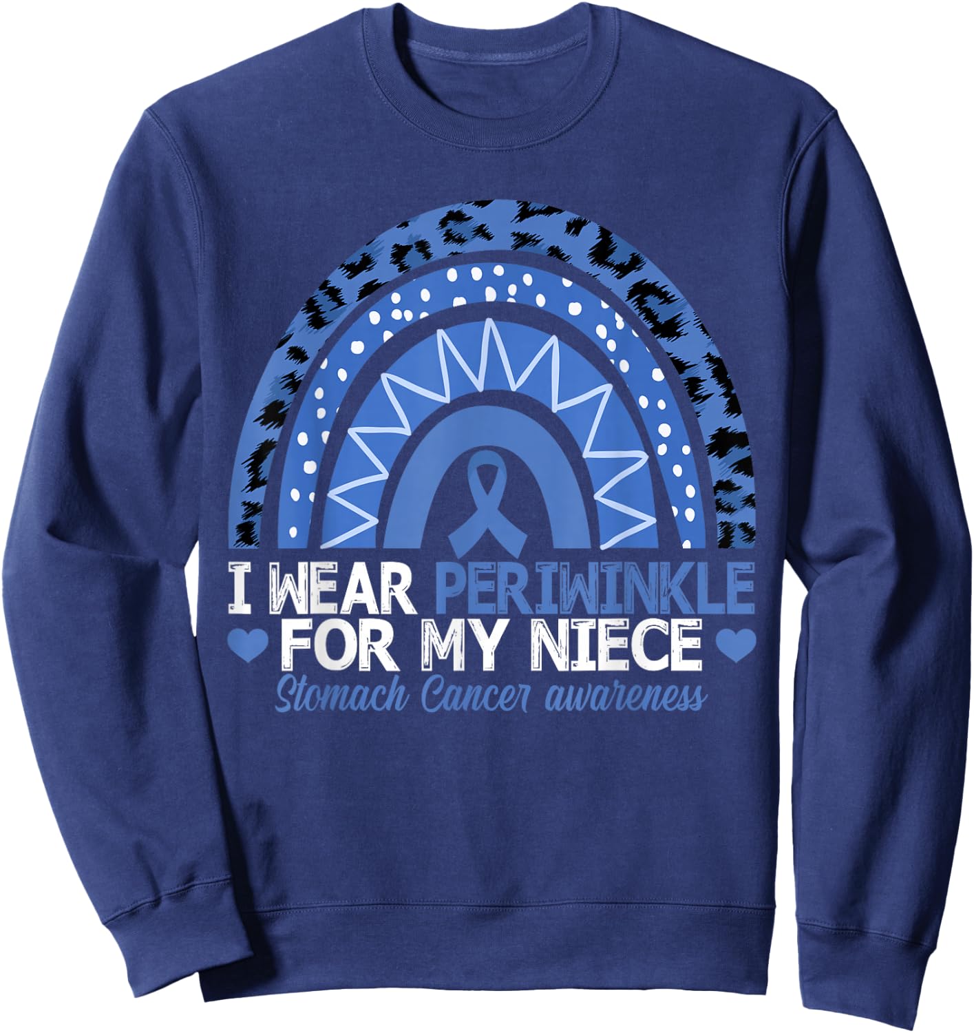 I Wear Periwinkle For My Niece Stomach Cancer Awareness Sweatshirt - Sweatshirt | Navy