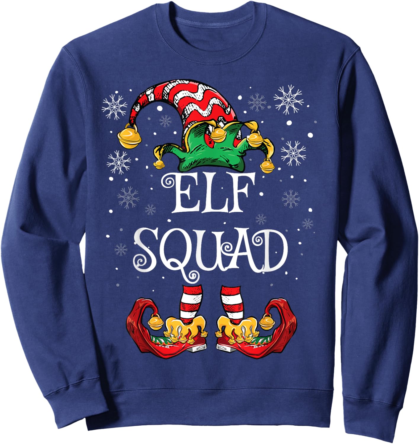 Elf Squad Christmas Family Matching Christmas Sweatshirt - Sweatshirt | Navy