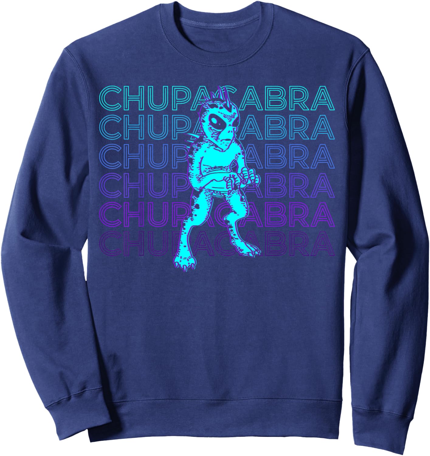 El Chupacabra Cryptid Cryptozoology Sweatshirt - Sweatshirt | Navy