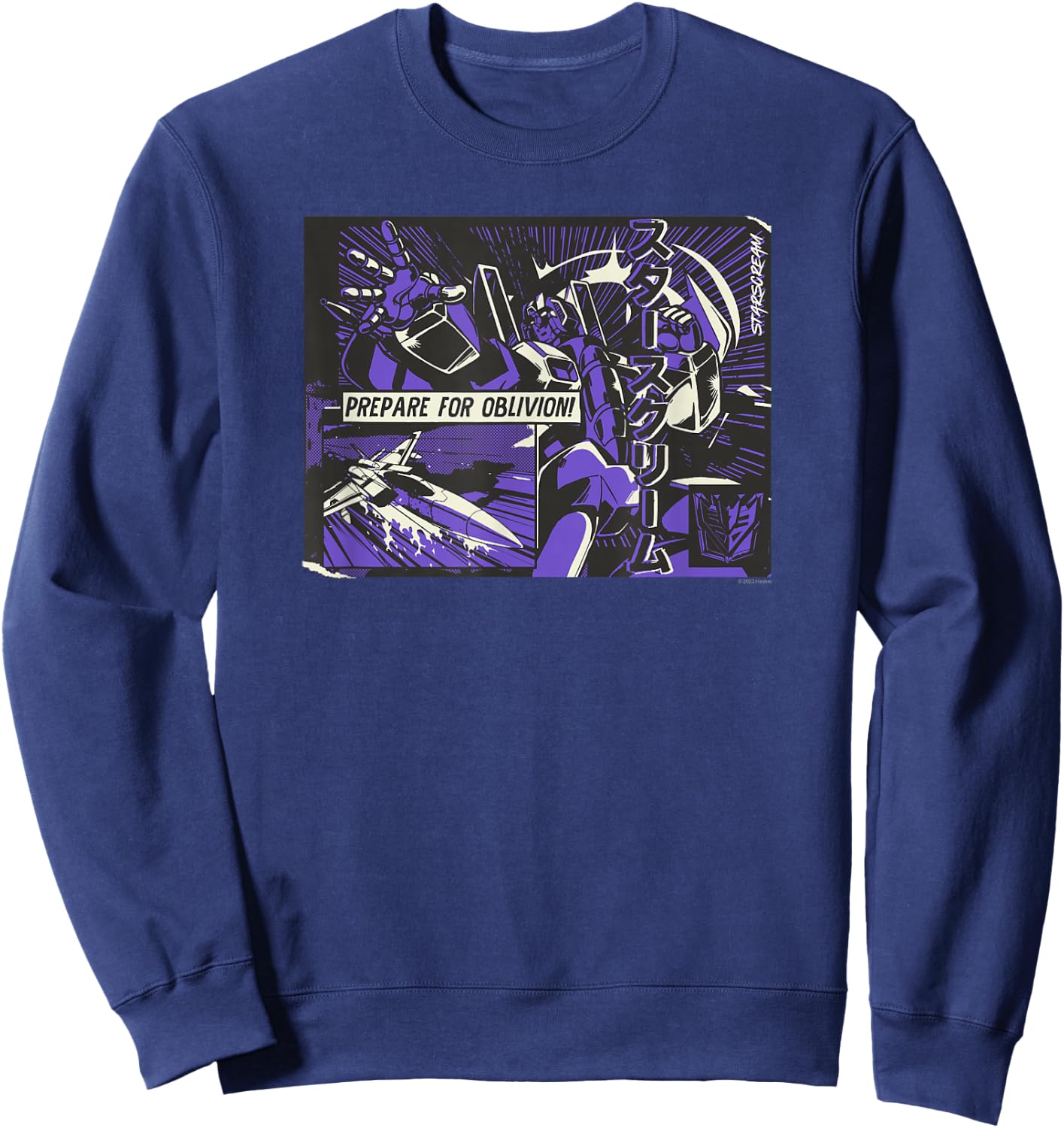 Transformers Starscream Prepare for Oblivion! Japanese Comic Sweatshirt - Sweatshirt | Navy