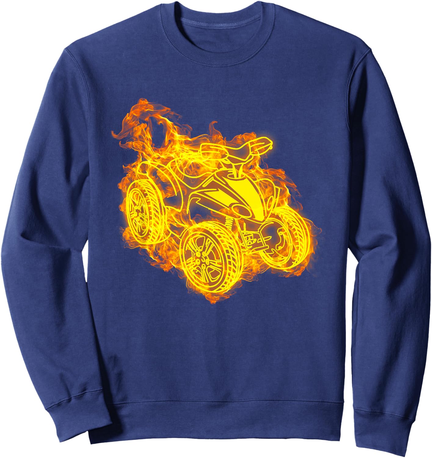 Fire Four Wheeler Quad Bike Flames Quad Biker Sweatshirt - Sweatshirt | Navy