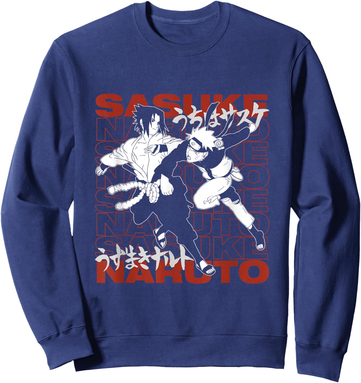 Sasuke Naruto Anime Cartoon Characters Sweatshirt - Sweatshirt | Navy