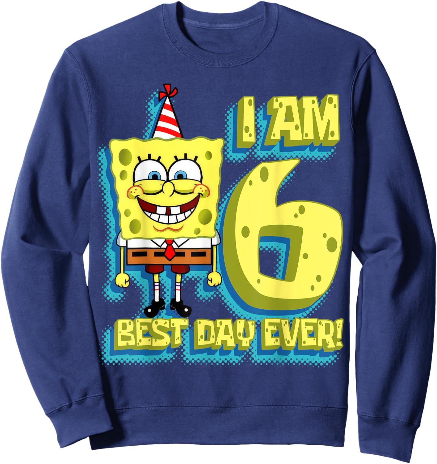 Mademark x SpongeBob SquarePants - SpongeBob SquarePants Birthday I am 6 Best Day Ever Sweatshirt - Sweatshirt | Navy