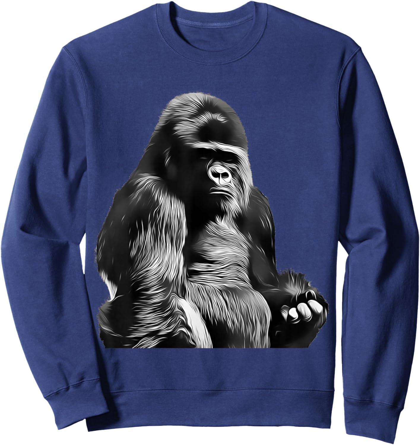 Silverback Gorilla Silver Back Primate Ape Sweatshirt - Sweatshirt | Navy