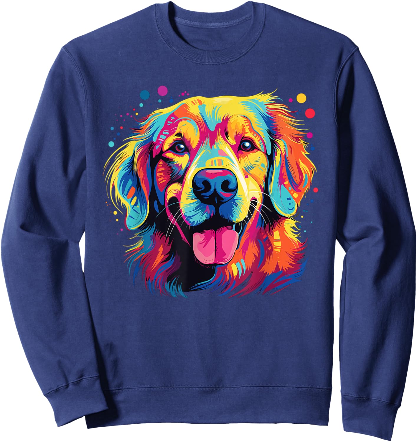 Watercolor Colorful Golden Retriever Dog Women Girls Kids Sweatshirt - Sweatshirt | Navy