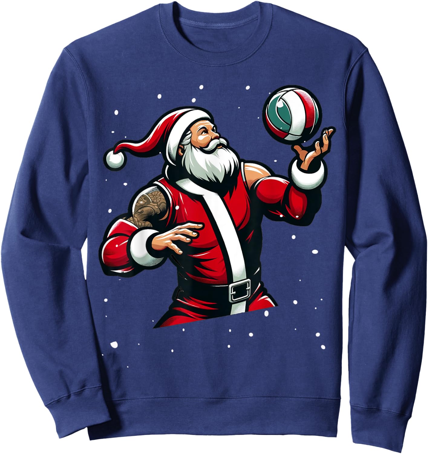 Christmas Sports, Santa Plays Volleyball Xmas Women Men Kids Sweatshirt - Sweatshirt | Navy