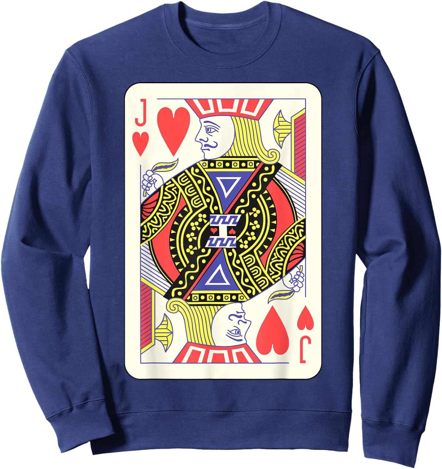 Jack of Hearts Playing Card | Couples Halloween Costume Sweatshirt - Sweatshirt | Navy