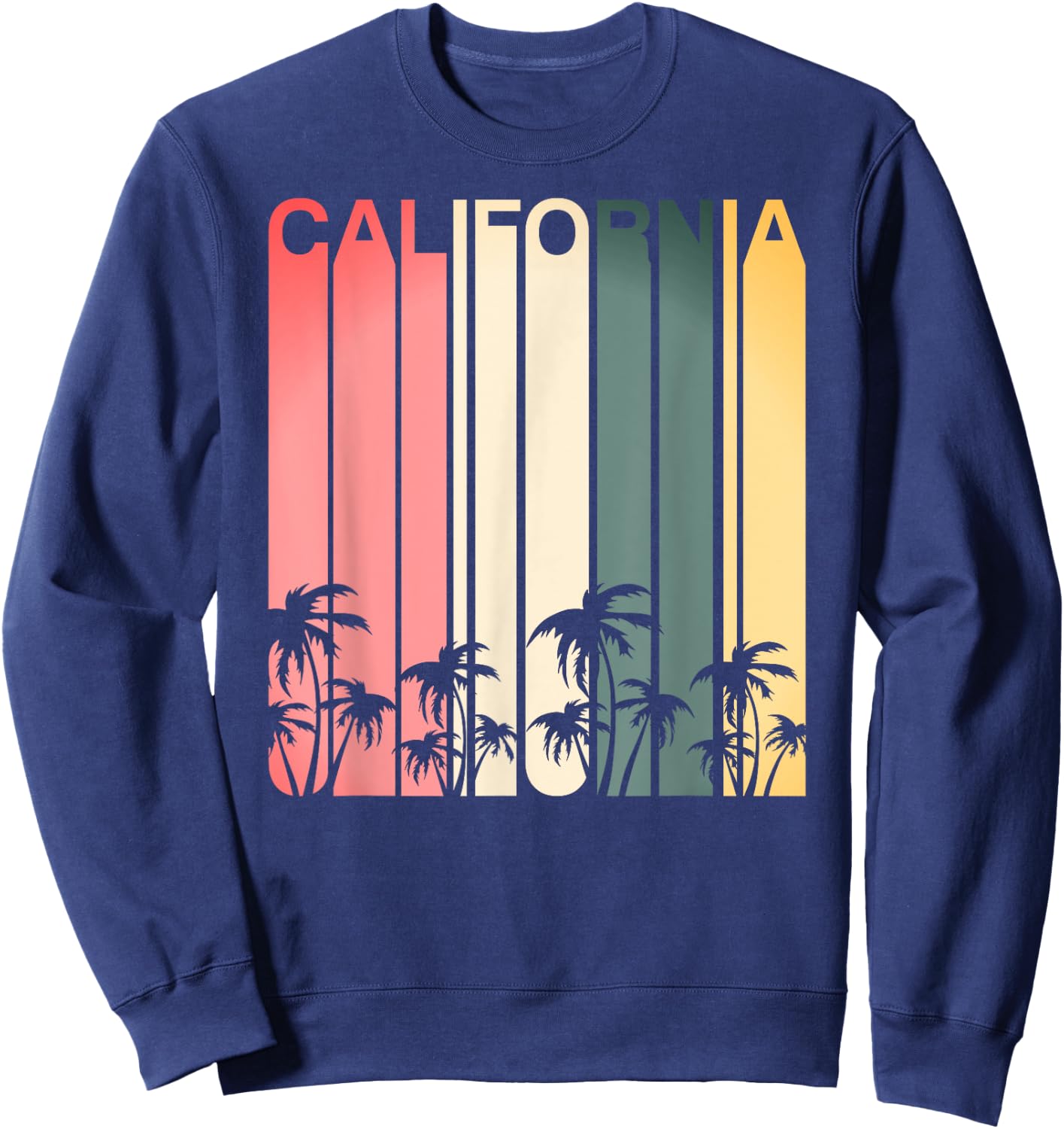 Retro California Surf Vintage Beach San Diego Orange County Sweatshirt - Sweatshirt | Navy