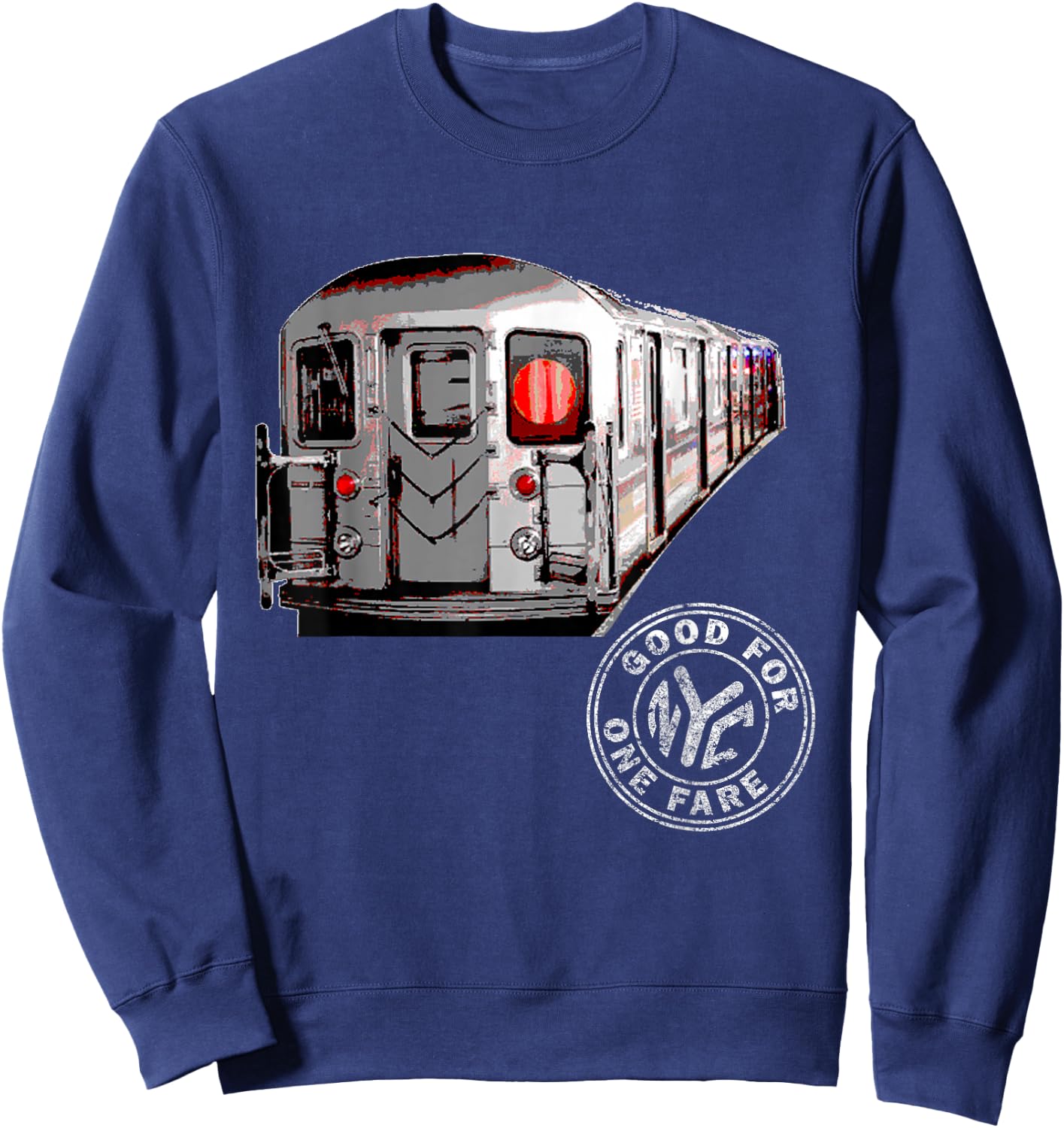 NYC Subway Train Car Retro New York City Subway Token Sweatshirt - Sweatshirt | Navy