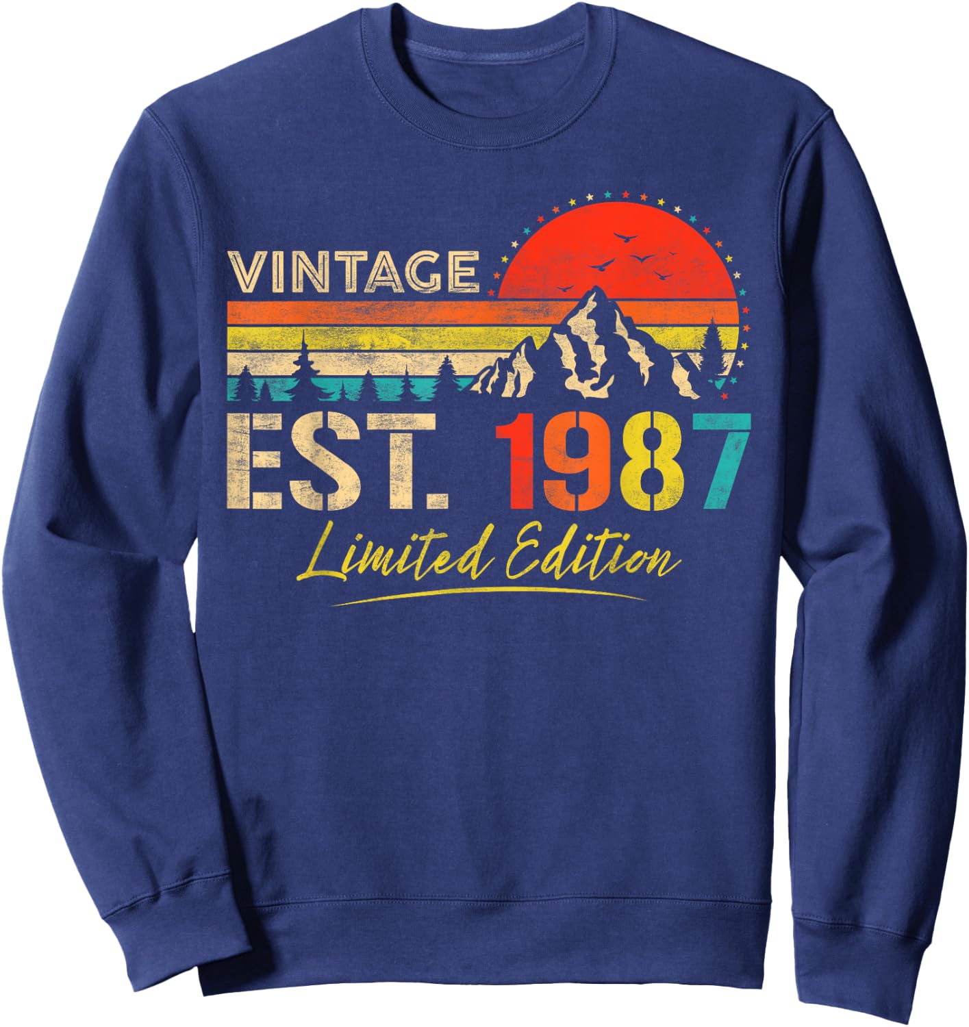 Vintage Est 1987 Limited Edition Classic 1987 Men and Women Sweatshirt - Sweatshirt | Navy