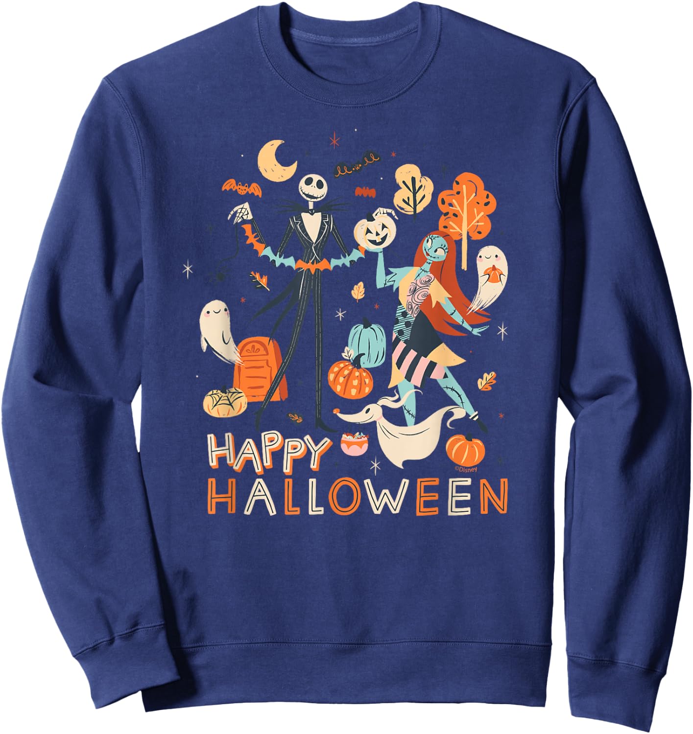 Disney The Nightmare Before Christmas Jack & Sally Halloween Sweatshirt - Sweatshirt | Navy
