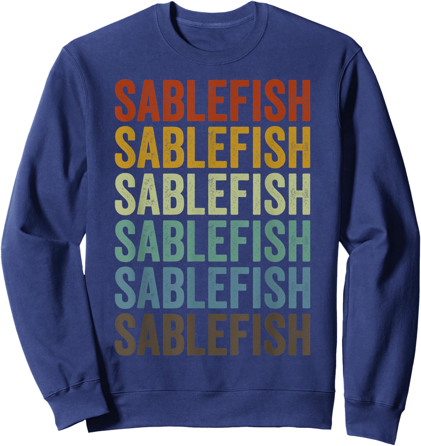 Sablefish Fish Retro Sweatshirt - Sweatshirt | Navy