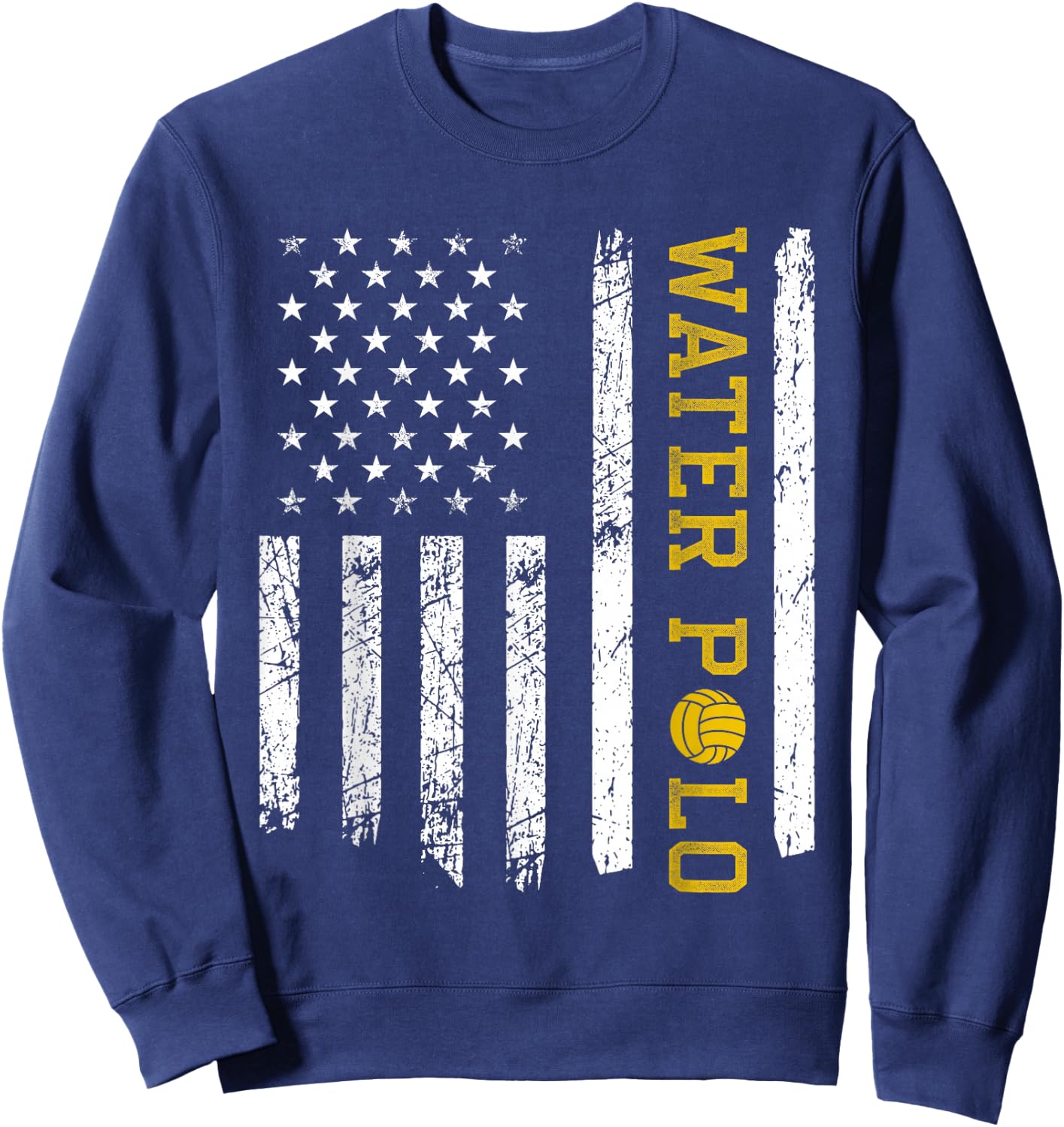 Vintage American USA Flag Water Polo Sweatshirt - Sweatshirt | Navy