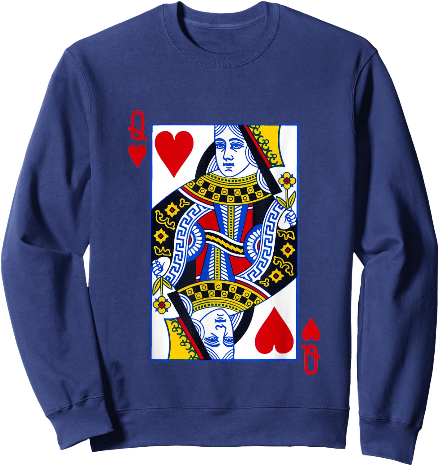 Queen of Hearts Feminist Shirt Playing Cards Sweatshirt - Sweatshirt | Navy