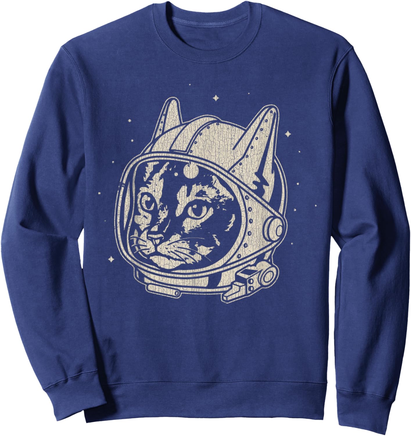 Vintage Astronaut Cute Cat Cat Lover Sweatshirt - Sweatshirt | Navy