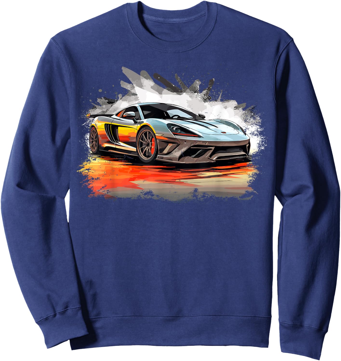 Supercar Exotic Sports Car Concept Hypercar Vintage Graphic Sweatshirt - Sweatshirt | Navy