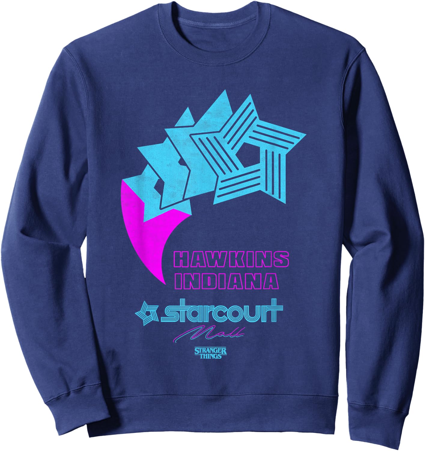 Stranger Things Hawkins Indiana Starcourt Mall Retro Logo Sweatshirt - Sweatshirt | Navy