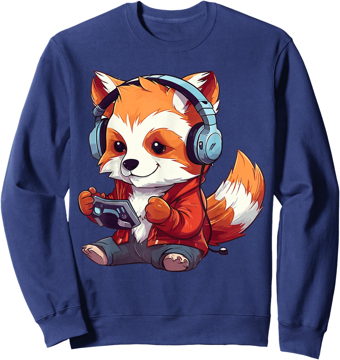 Cute Red Panda Gamer Funny Gaming Red Panda Lover Sweatshirt - Sweatshirt | Navy