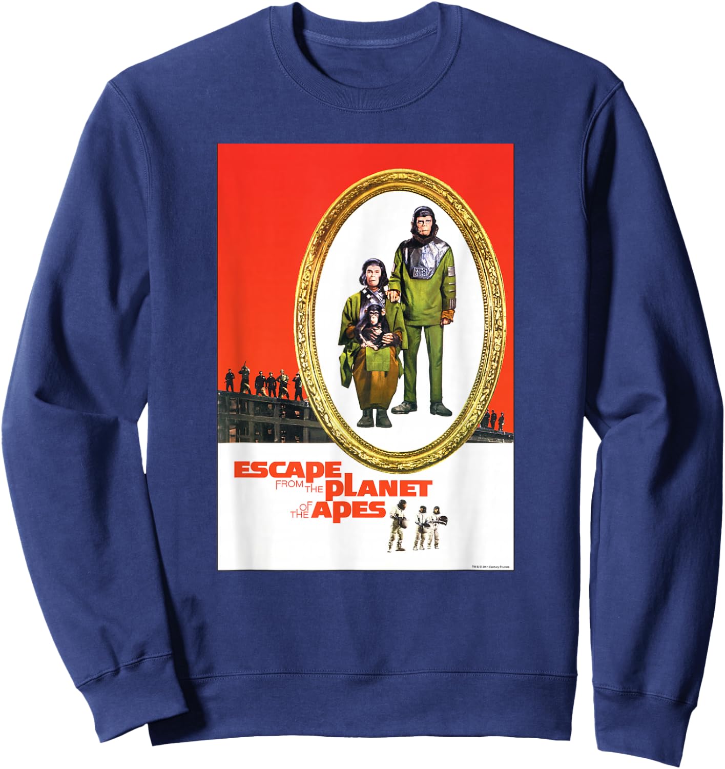 Escape from the Planet of the Apes 1971 Family Movie Poster Sweatshirt - Sweatshirt | Navy