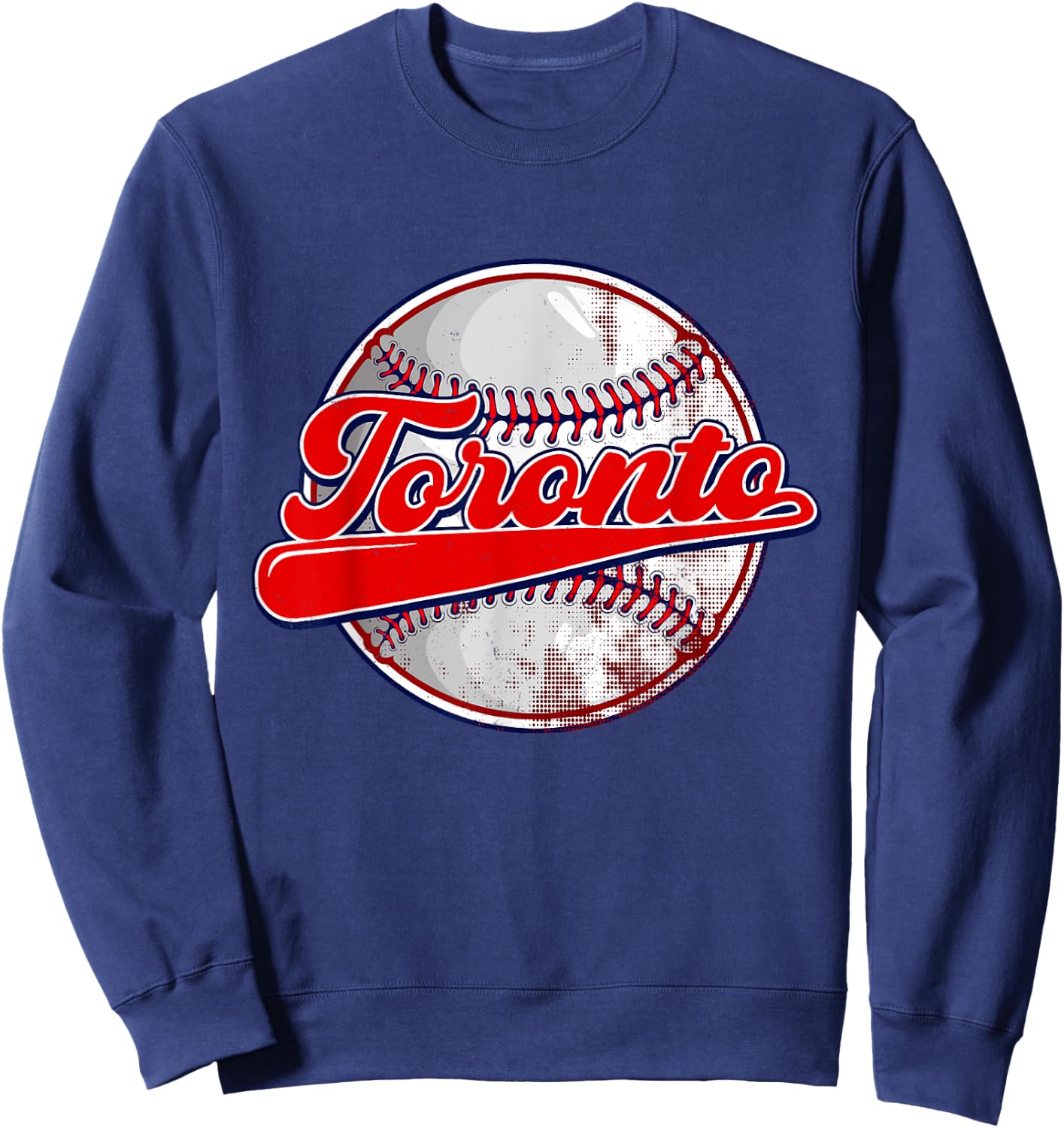 Vintage Toronto Baseball Lover Women Kids Sweatshirt - Sweatshirt | Navy