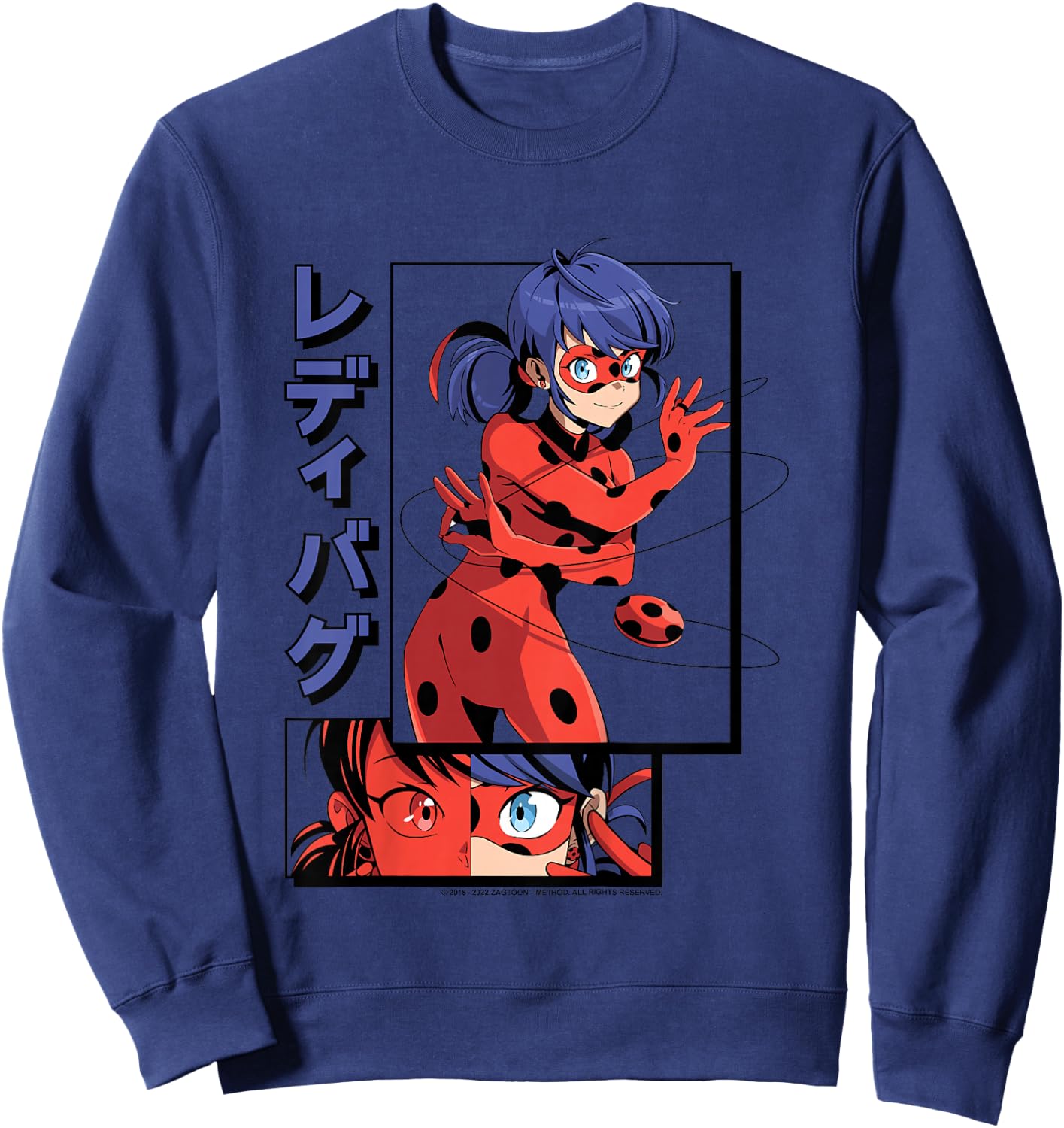Kids Miraculous Lady Bug - Manga Lady Bug Sweatshirt - Sweatshirt | Navy
