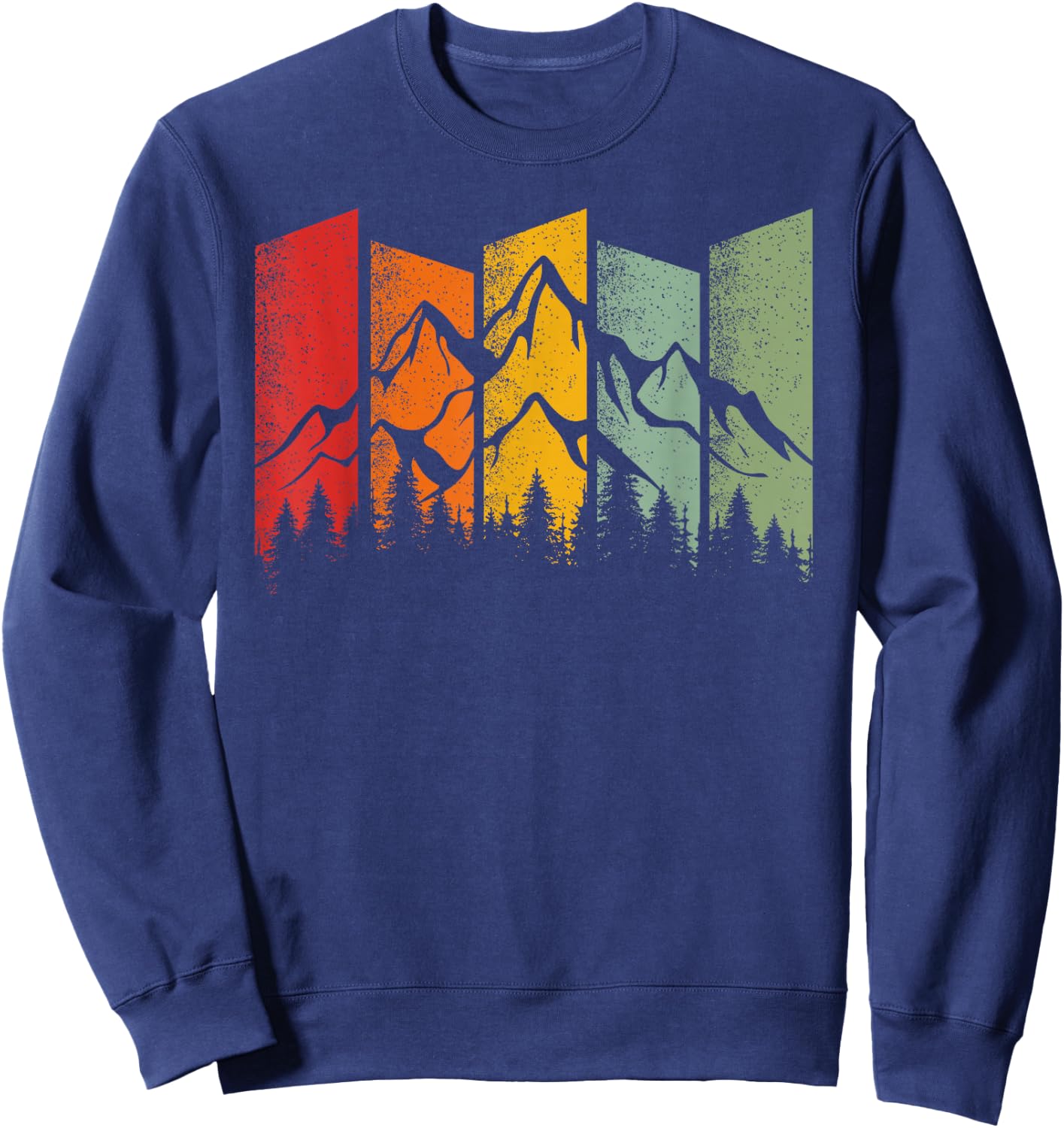 Vintage Wildlife Trees Mountain Outdoor Nature Retro Forest Sweatshirt - Sweatshirt | Navy