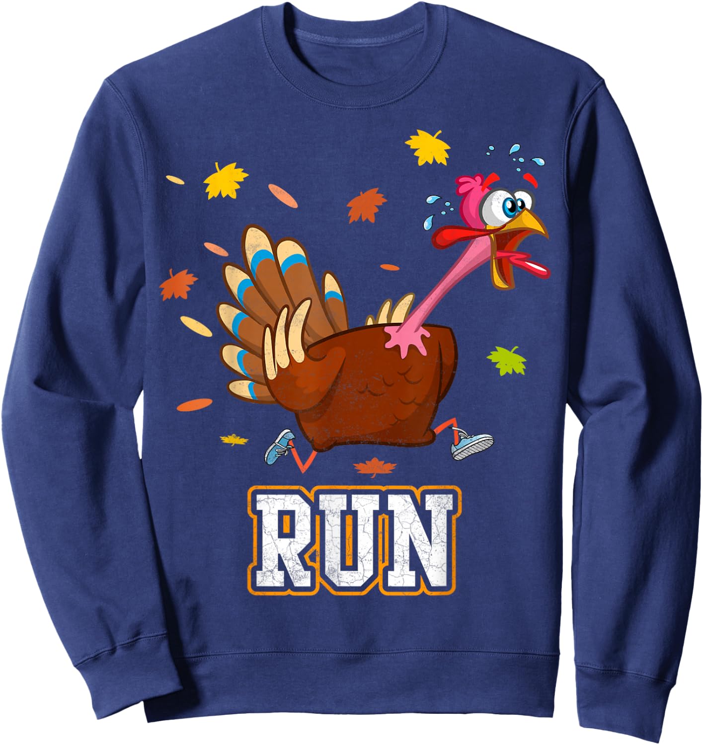 Thanksgiving Turkey Running Outfit Gear Costume Turkey Trot Sweatshirt - Sweatshirt | Navy