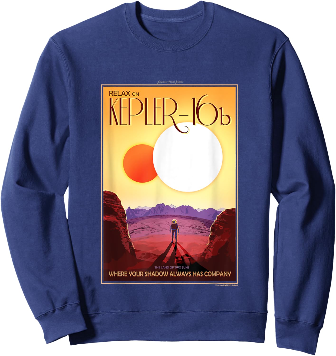 NASA Kepler 16b Interplanetary Travel Poster Sweatshirt - Sweatshirt | Navy