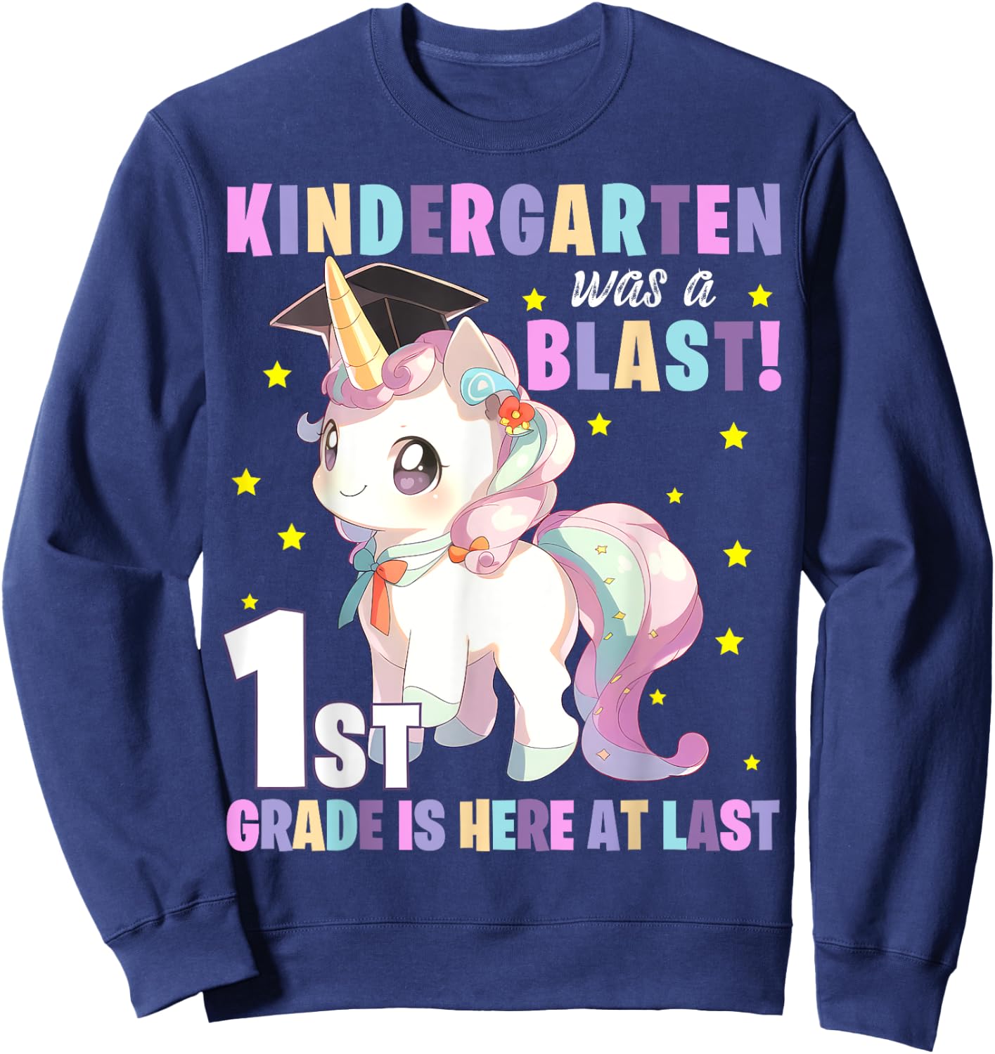 Kindergarten Graduation Unicorn Kindergarten Graduate Girls Sweatshirt - Sweatshirt | Navy