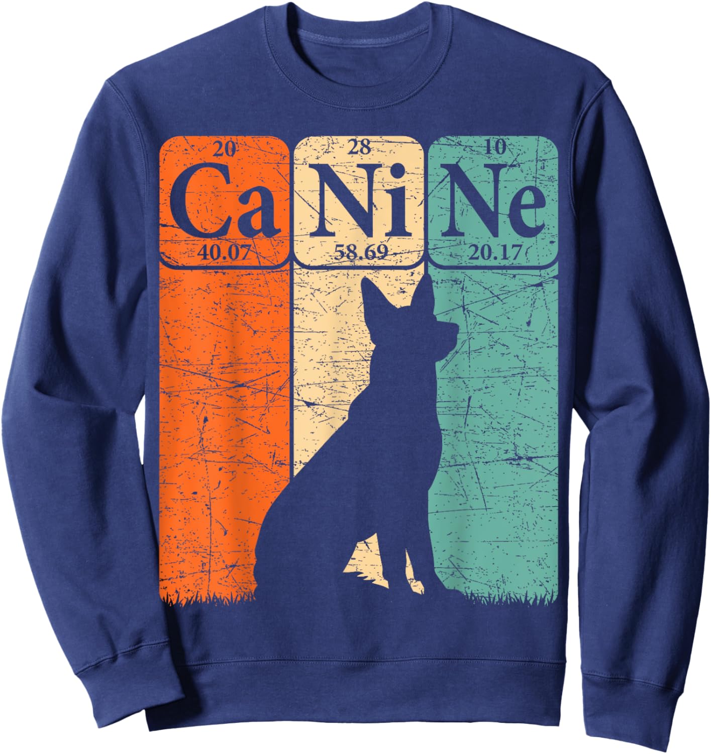Canine Dog Periodic Table Elements Dog Lover Cynologist Sweatshirt - Sweatshirt | Navy