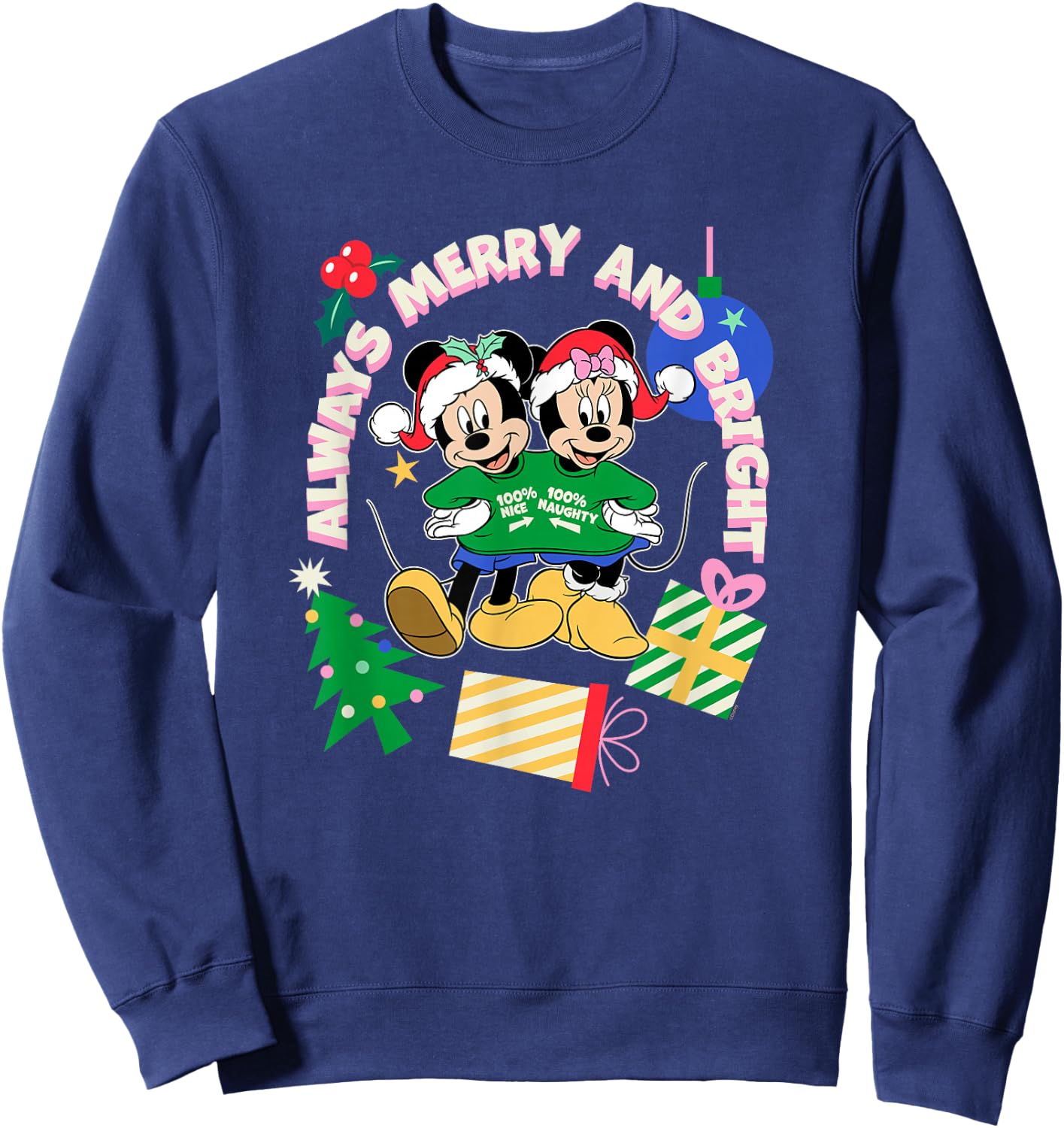 Disney Mickey & Minnie Christmas Always Merry & Bright Sweatshirt - Sweatshirt | Navy