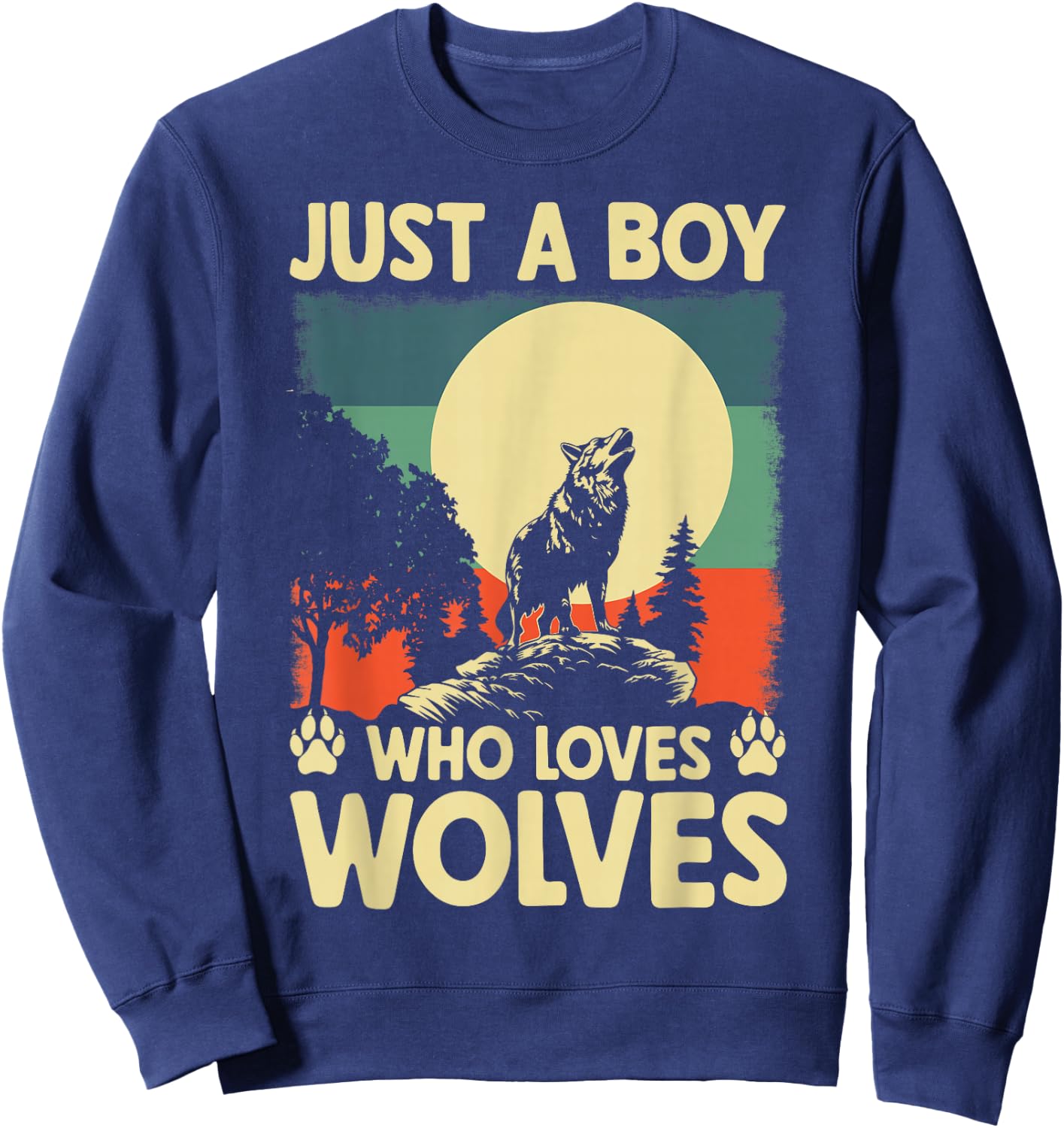 Just A Boy Who Loves Wolves Sweatshirt - Sweatshirt | Navy